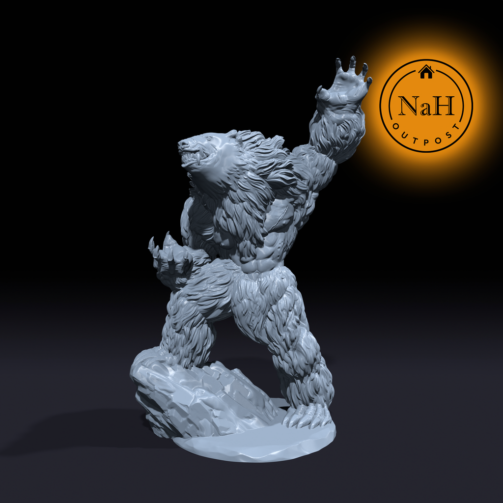 Icescar, the Frigid Fury | Were Polar Bear | Miniature for Tabletop games like D&D and War Gaming