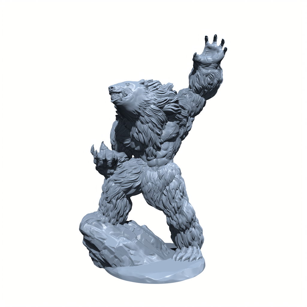 Icescar, the Frigid Fury | Were Polar Bear | Miniature for Tabletop games like D&D and War Gaming