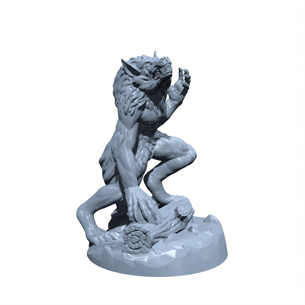 Silverfang, the Terror of the Full Moon | Werewolf Miniature for Tabletop games like D&D and War Gaming