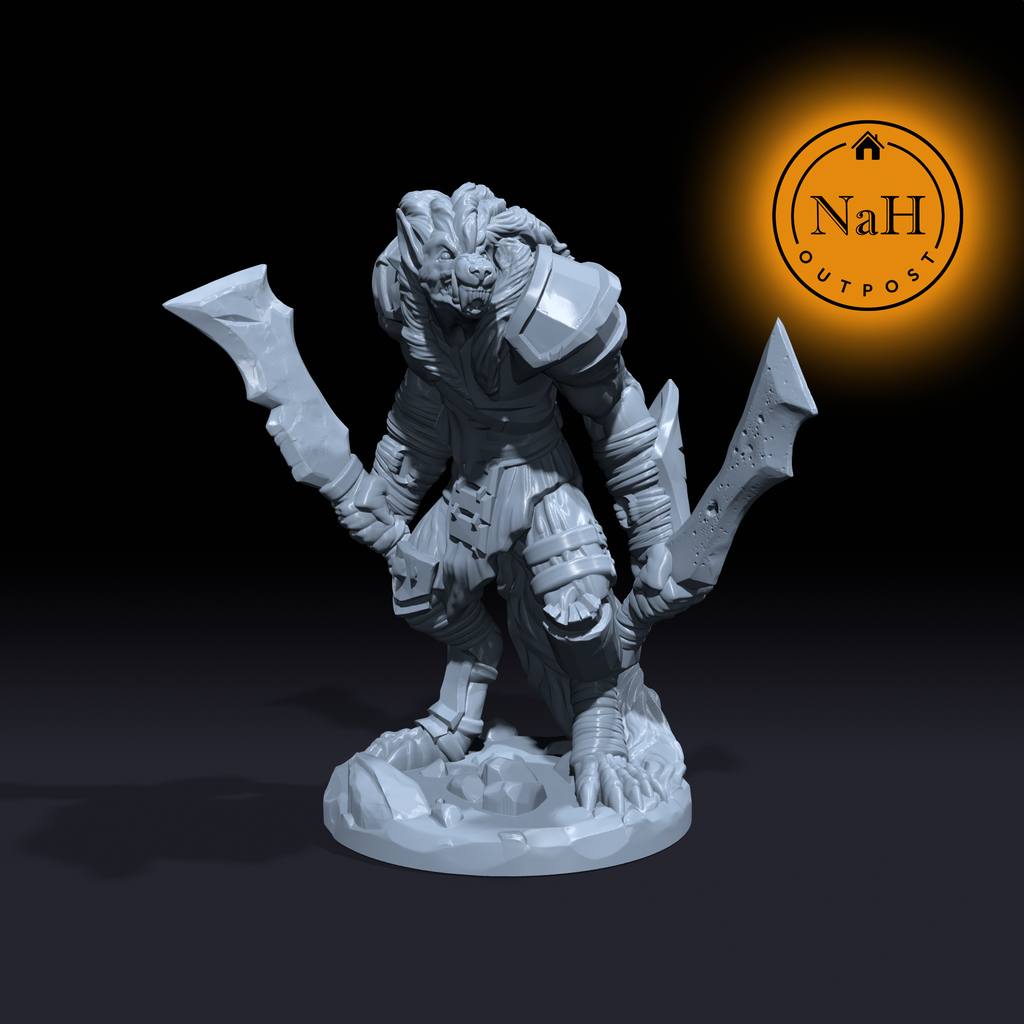 Moonsteel, the Unchained | Werewolf Warrior Miniature for Tabletop games like D&D and War Gaming