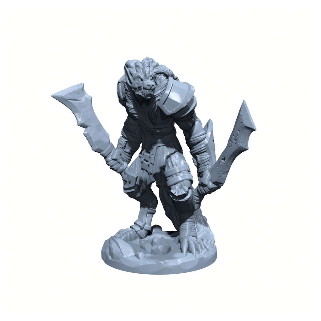 Moonsteel, the Unchained | Werewolf Warrior Miniature for Tabletop games like D&D and War Gaming