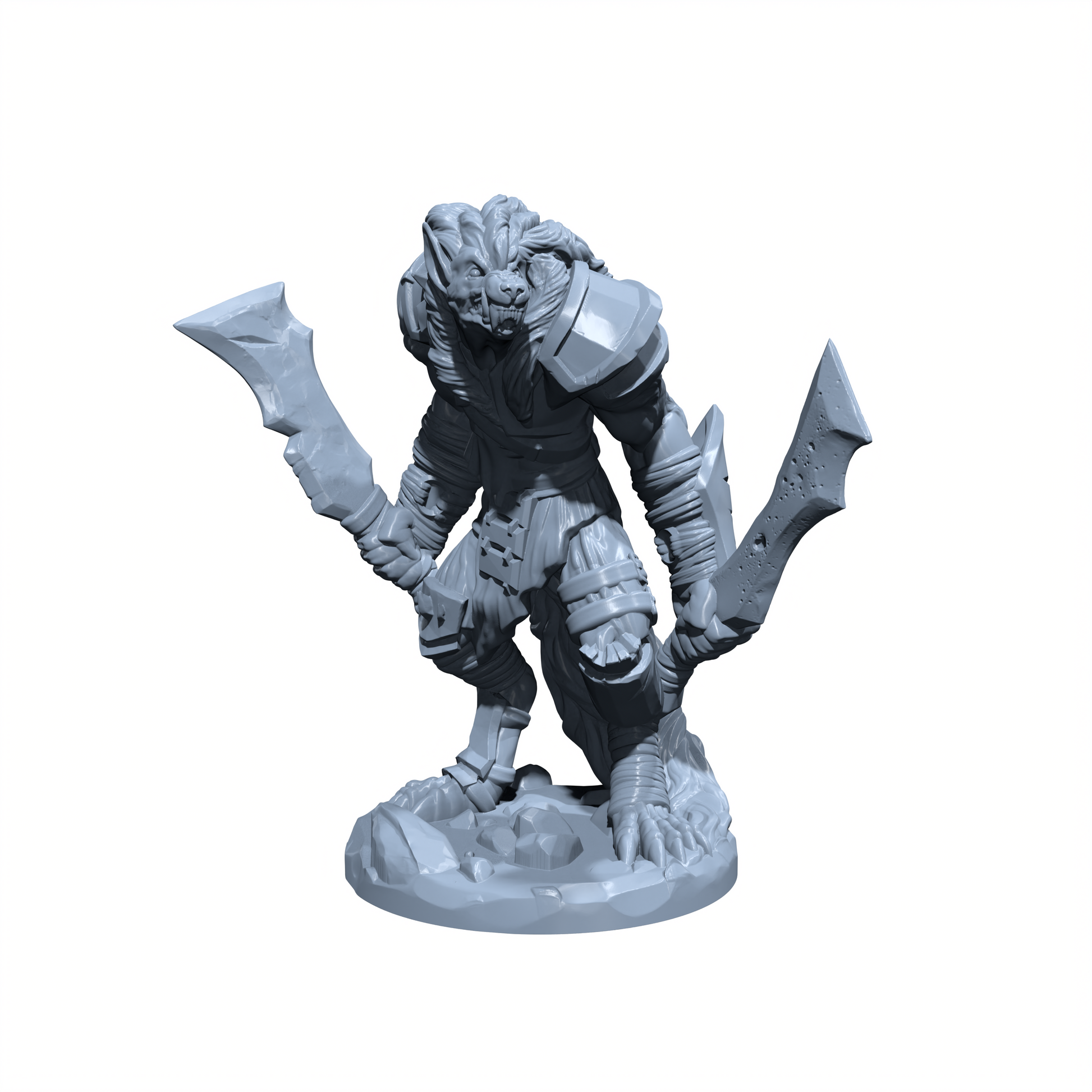 Moonsteel, the Unchained | Werewolf Warrior Miniature for Tabletop games like D&D and War Gaming