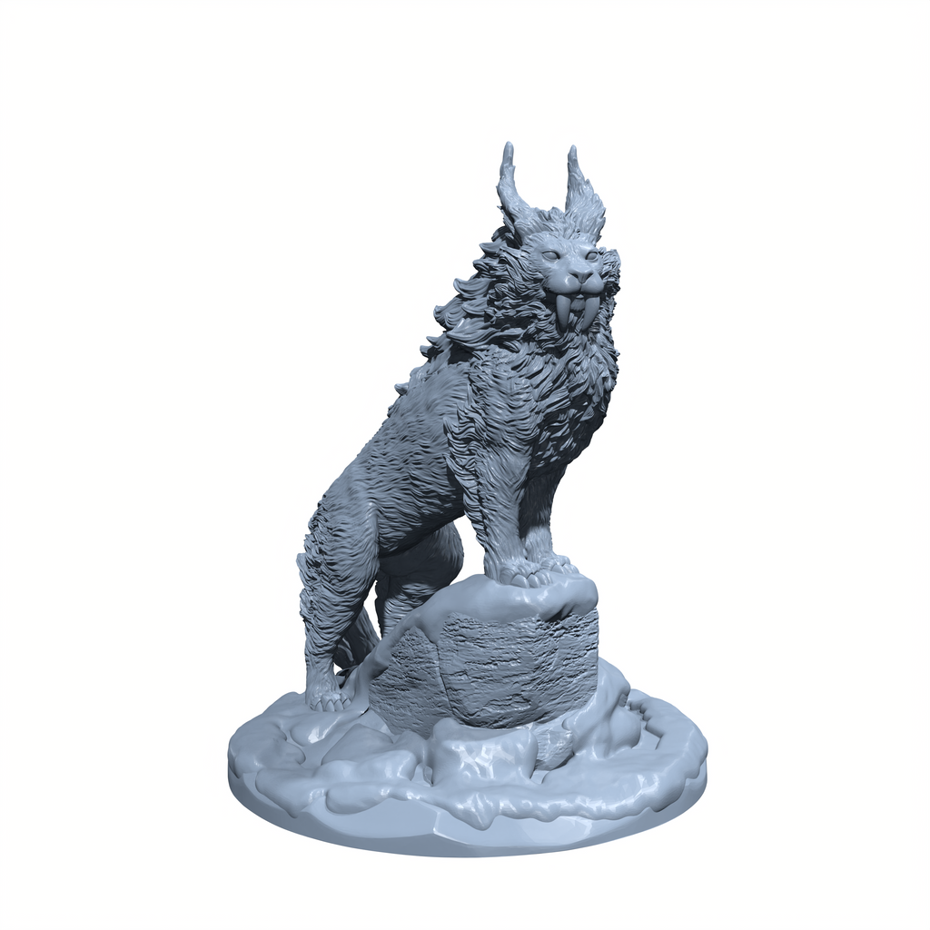 Frostfang, the Silent Hunter | Winter Wildcat | Crag cat | Miniature for Tabletop games like D&D and War Gaming