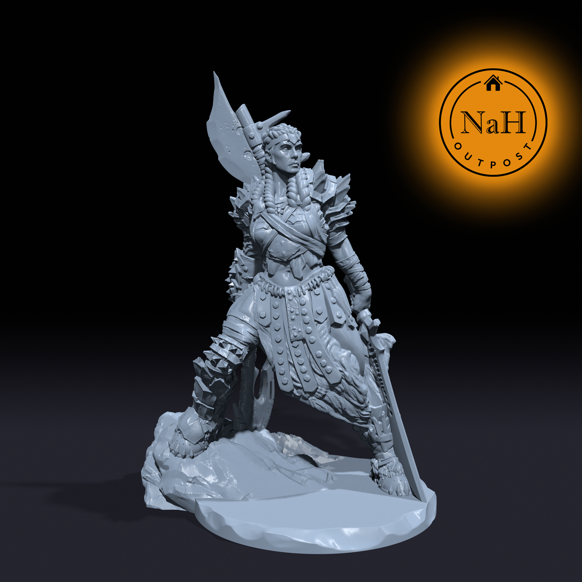 Kara Dragonsbane | Wyrm Slayer | Hunter | Ranger miniature for Tabletop games like D&D and War Gaming