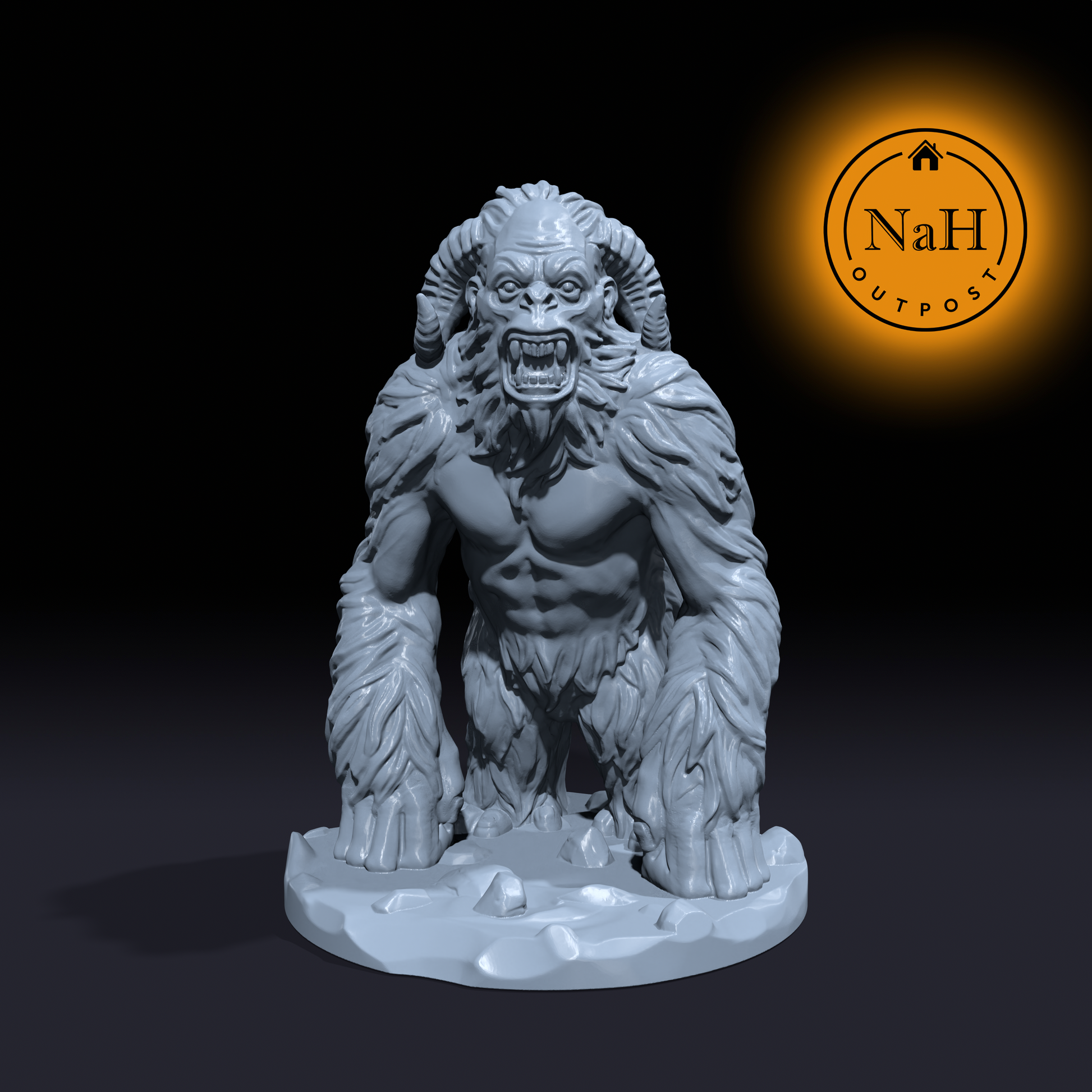 Frostshard, the Unforgiving Fury | Yeti Miniature for Tabletop games like D&D and War Gaming