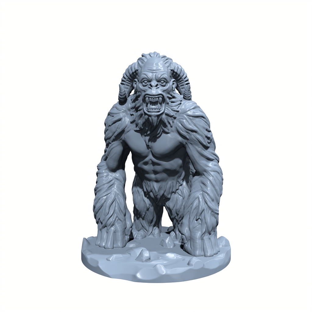 Frostshard, the Unforgiving Fury | Yeti Miniature for Tabletop games like D&D and War Gaming