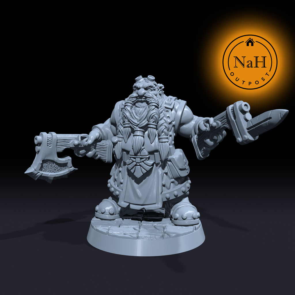 Grangir Thunderclap | Dwarf Fighter or Ranger miniature for Tabletop games like D&D and War Gaming| Player Character Mini | RN estudio