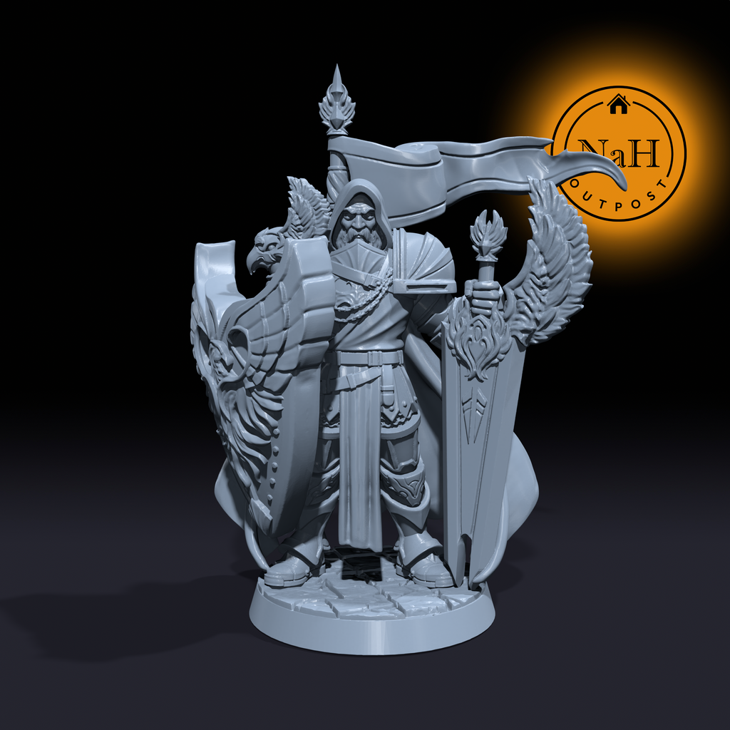 Valen Lightbringer | Human Cleric or Paladin Miniature for Tabletop games like D&D and War Gaming| Player Character Mini | RN estudio