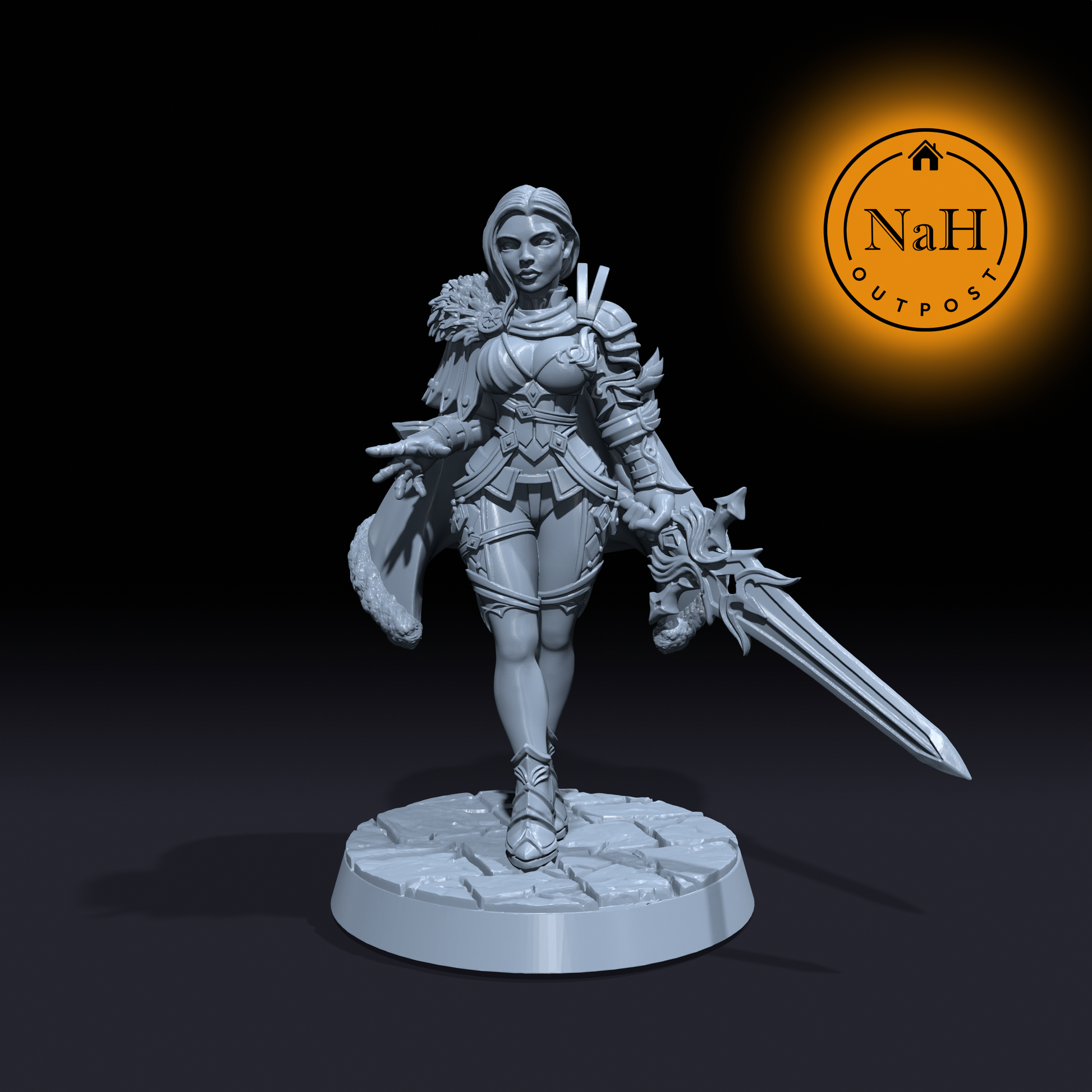 Leanne Steelblade | Female Human Fighter, Cleric, or Ranger miniature for Tabletop games like D&D and War Gaming| Dungeons and Dragons Mini | RN estudio