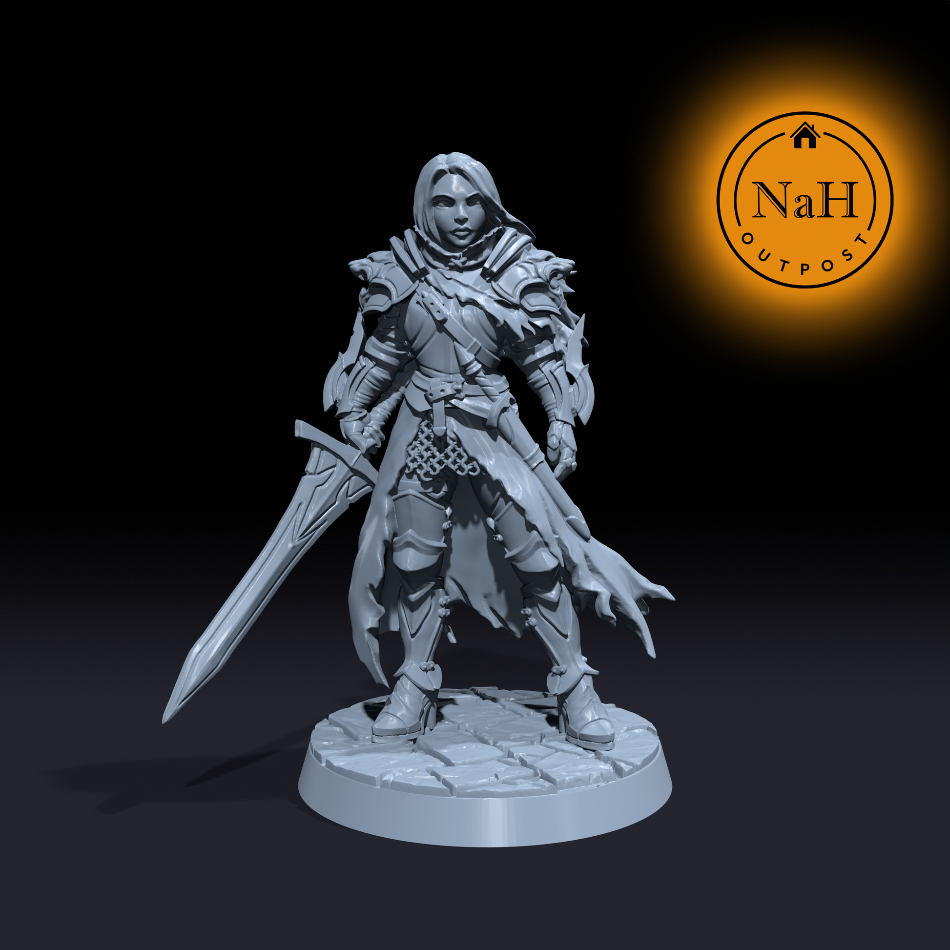 Lydia, The Lioness | Female Human Paladin | Cleric | Fighter miniature for Tabletop games like D&D and War Gaming| Dungeons and Dragons Mini
