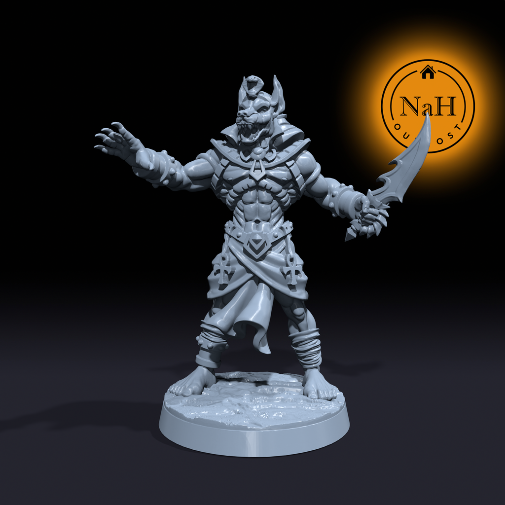 Nephthys Shadowguard | Anubti warriors | Anubis | Werewolf Rogue miniature for Tabletop games like D&D and War Gaming| Dungeons and Dragons Mini | RN estudio