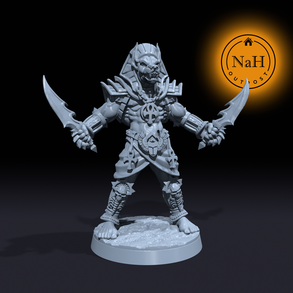 Nephthys Shadowguard | Anubti warriors | Anubis | Werewolf Rogue miniature for Tabletop games like D&D and War Gaming| Dungeons and Dragons Mini | RN estudio