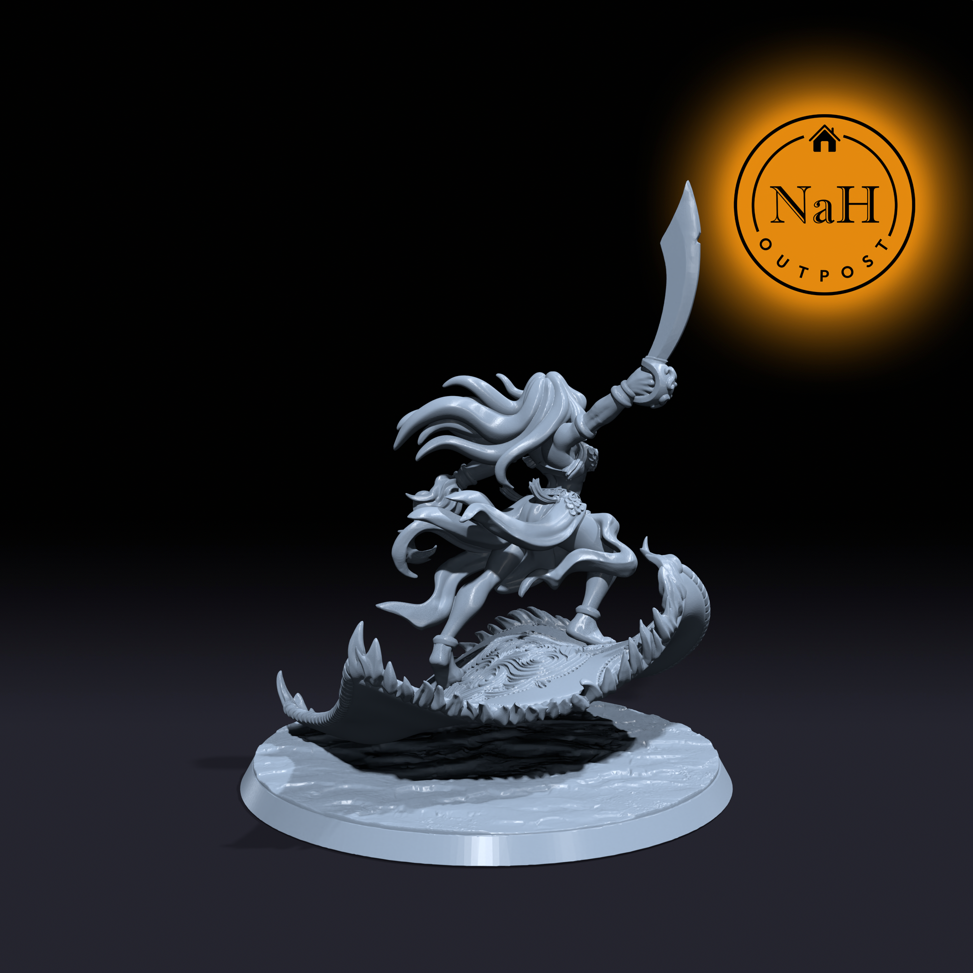 Zara Skyblade | Fadeeya | Sorcerer on Magic Carpet | Planetar miniature for Tabletop games like D&D and War Gaming| Dungeons and Dragons Mini | RN estudio