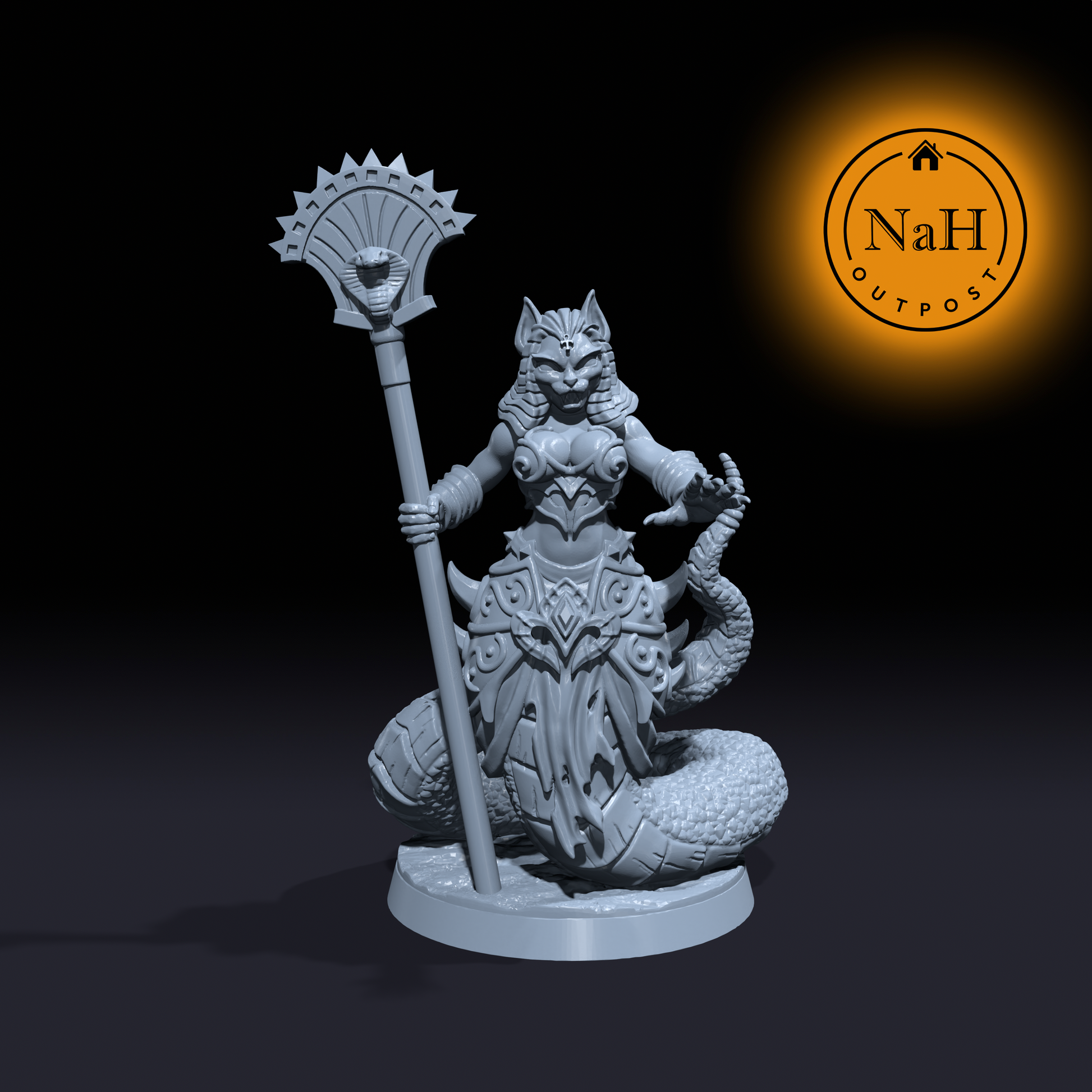 Seraphina Fangweave | Felibra | Bastet miniature for Tabletop games like D&D and War Gaming| Dungeons and Dragons Mini | RN estudio