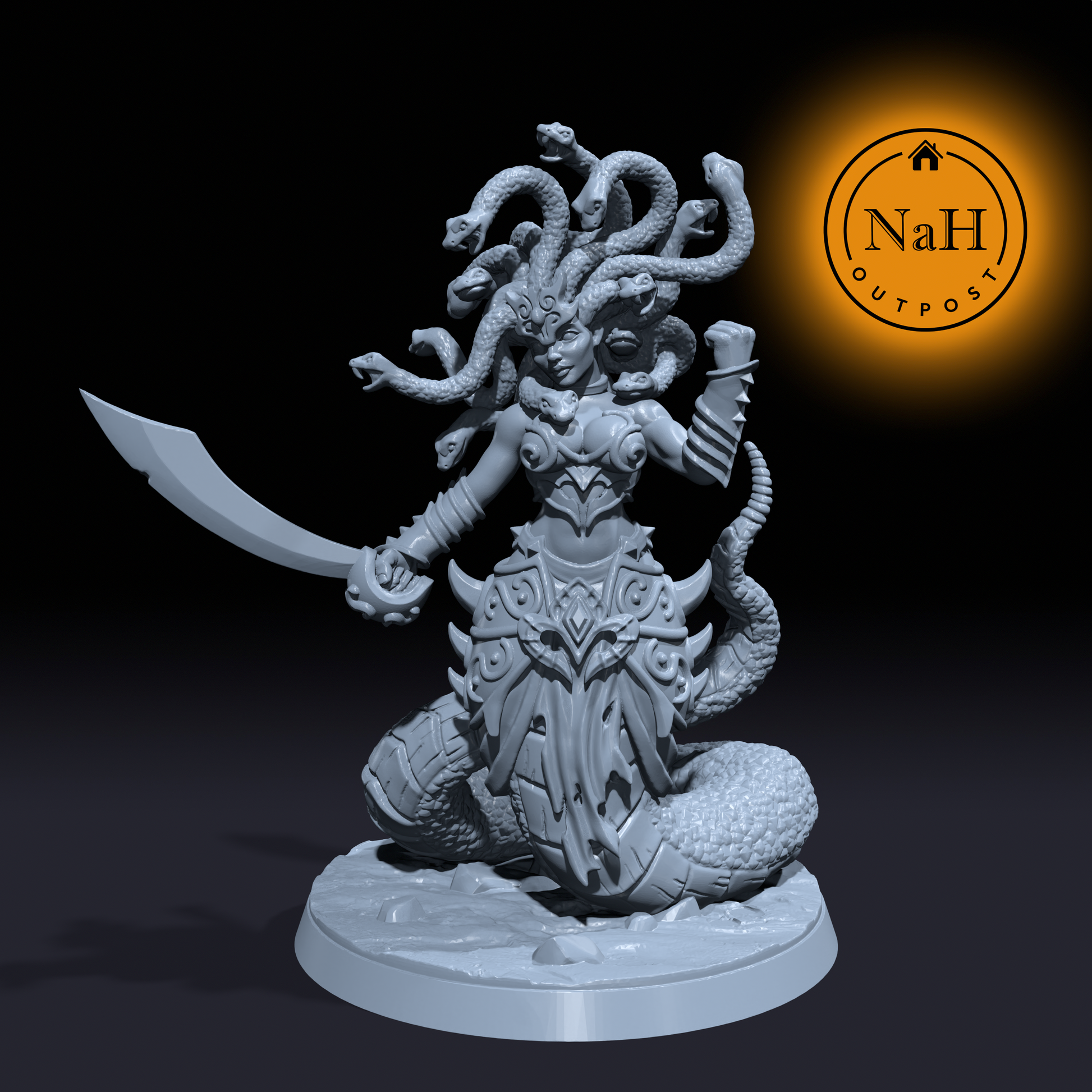 Gorgona, the Edge of Stone | Medusa | Gorgon miniature for Tabletop games like D&D and War Gaming| Dungeons and Dragons Mini | RN estudio