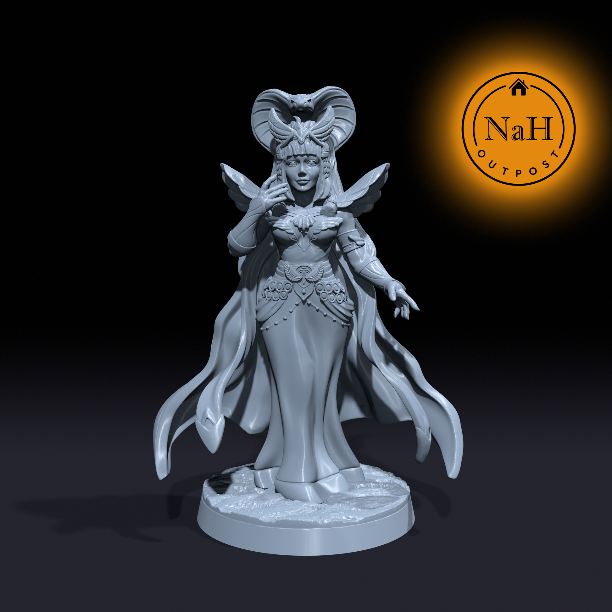 Neferet Serpenshroud | Meritamun | Female Sorcerer or Wizard miniature for Tabletop games like D&D and War Gaming| Dungeons and Dragons Mini | RN estudio