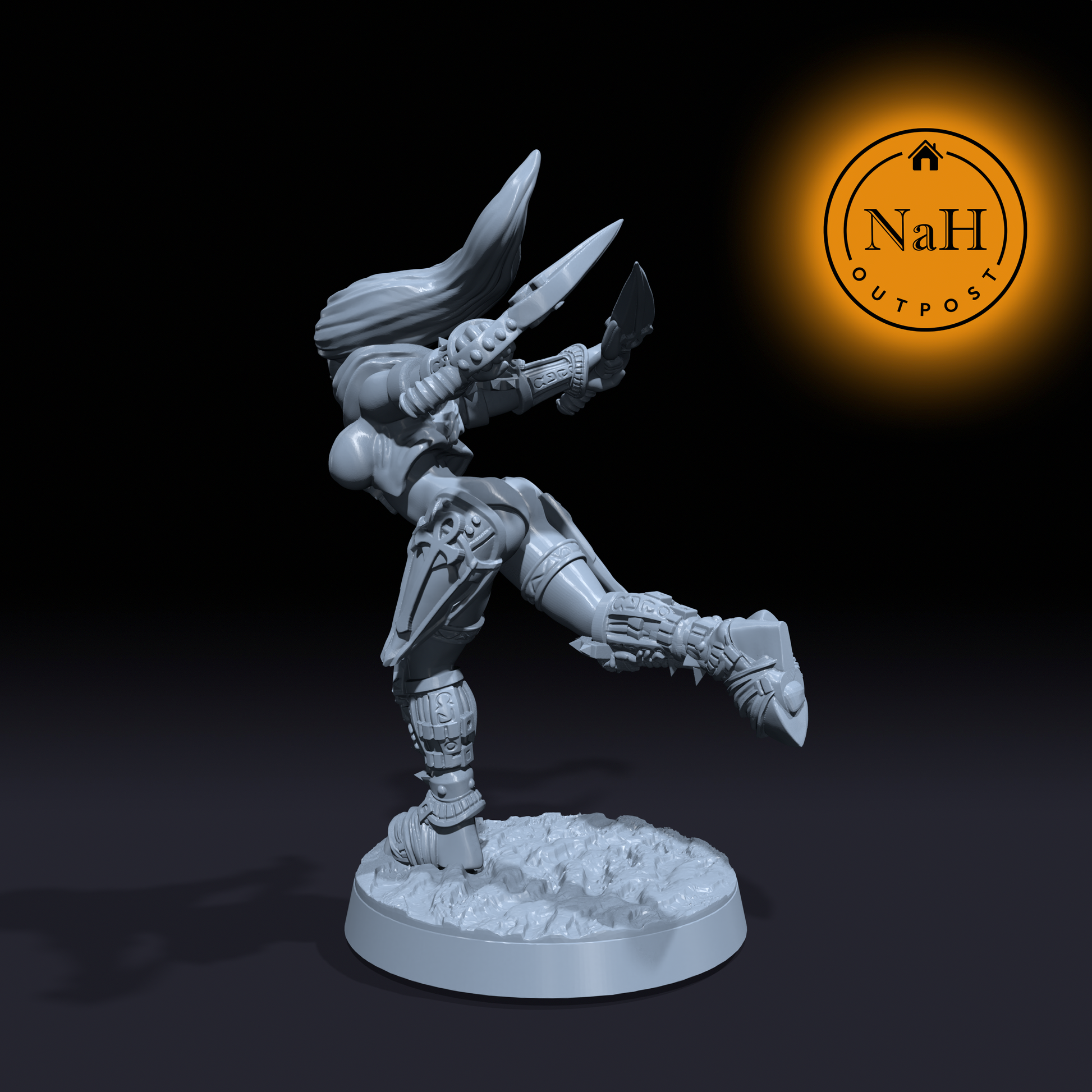 Ariella Twinblades | Mikasa | Female Rogue Assassin Miniature for Tabletop games like D&D and War Gaming| Dungeons and Dragons Mini | RN estudio