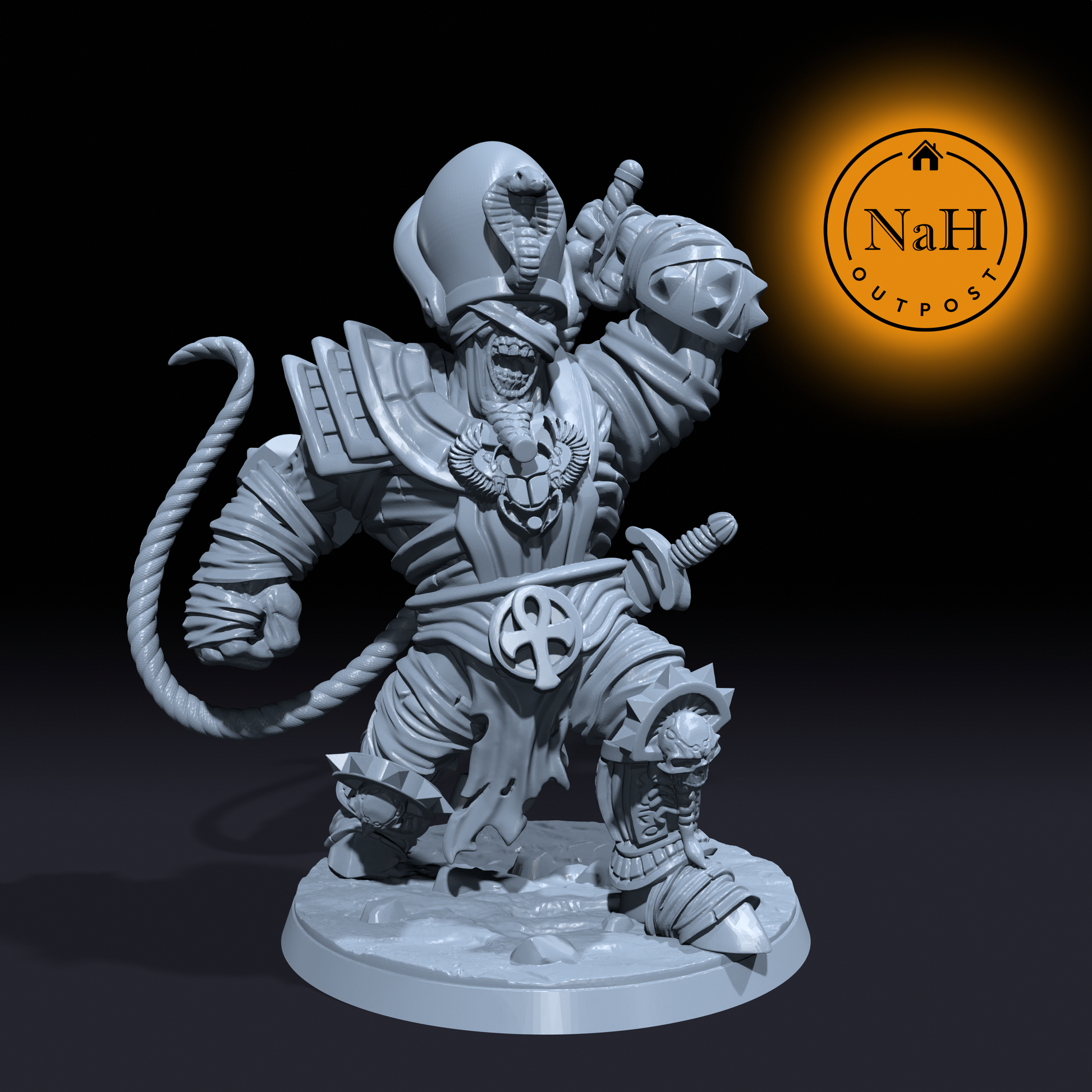 Pharaoh's Fist, the Cursed Protector | Mummy Giants | Tomb Guardians | Undead miniature for Tabletop games like D&D and War Gaming| Dungeons and Dragons Mini | RN estudio