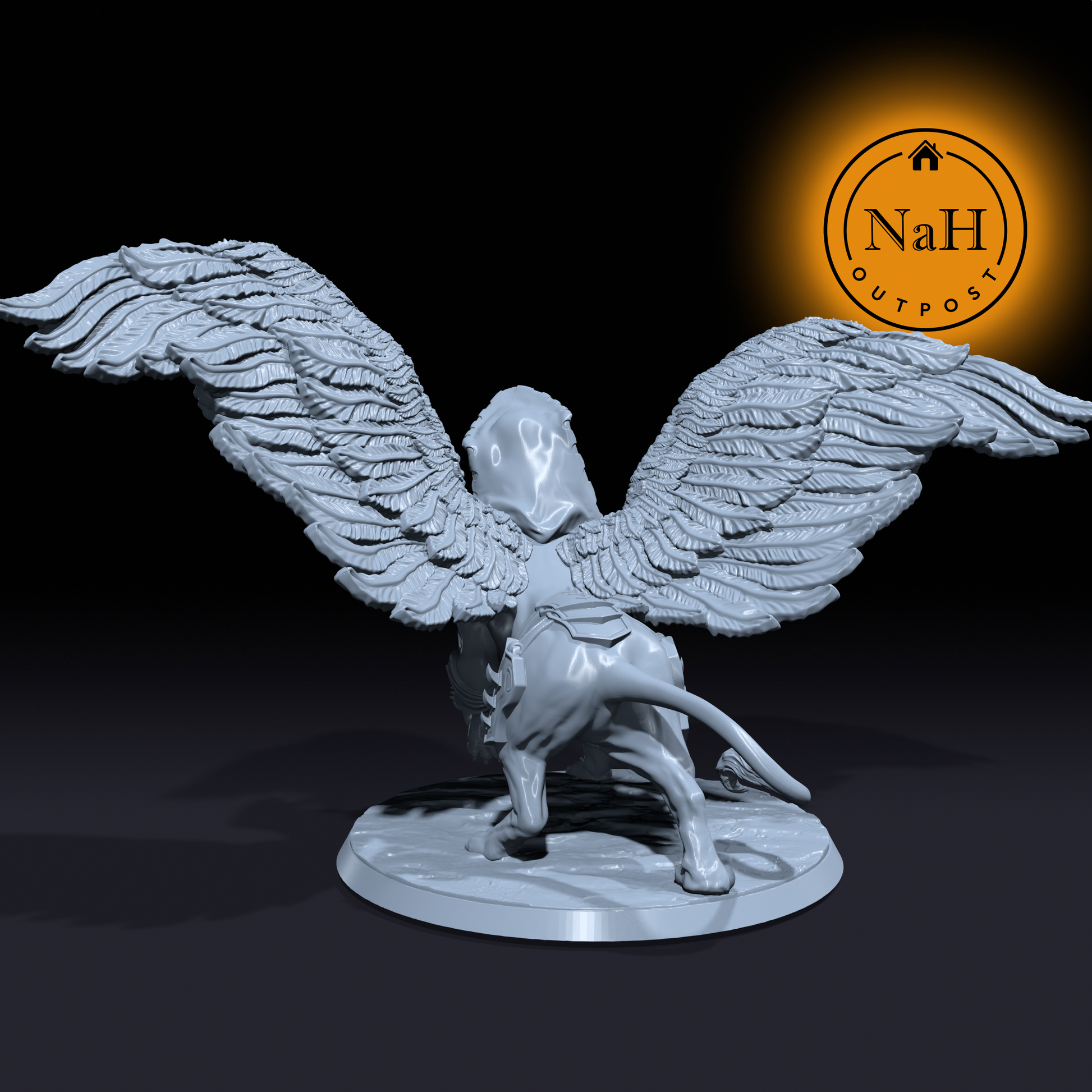Gryphara, the Winged Wisdom | Odiphia | Sphinx miniature for Tabletop games like D&D and War Gaming| Dungeons and Dragons Mini | RN estudio