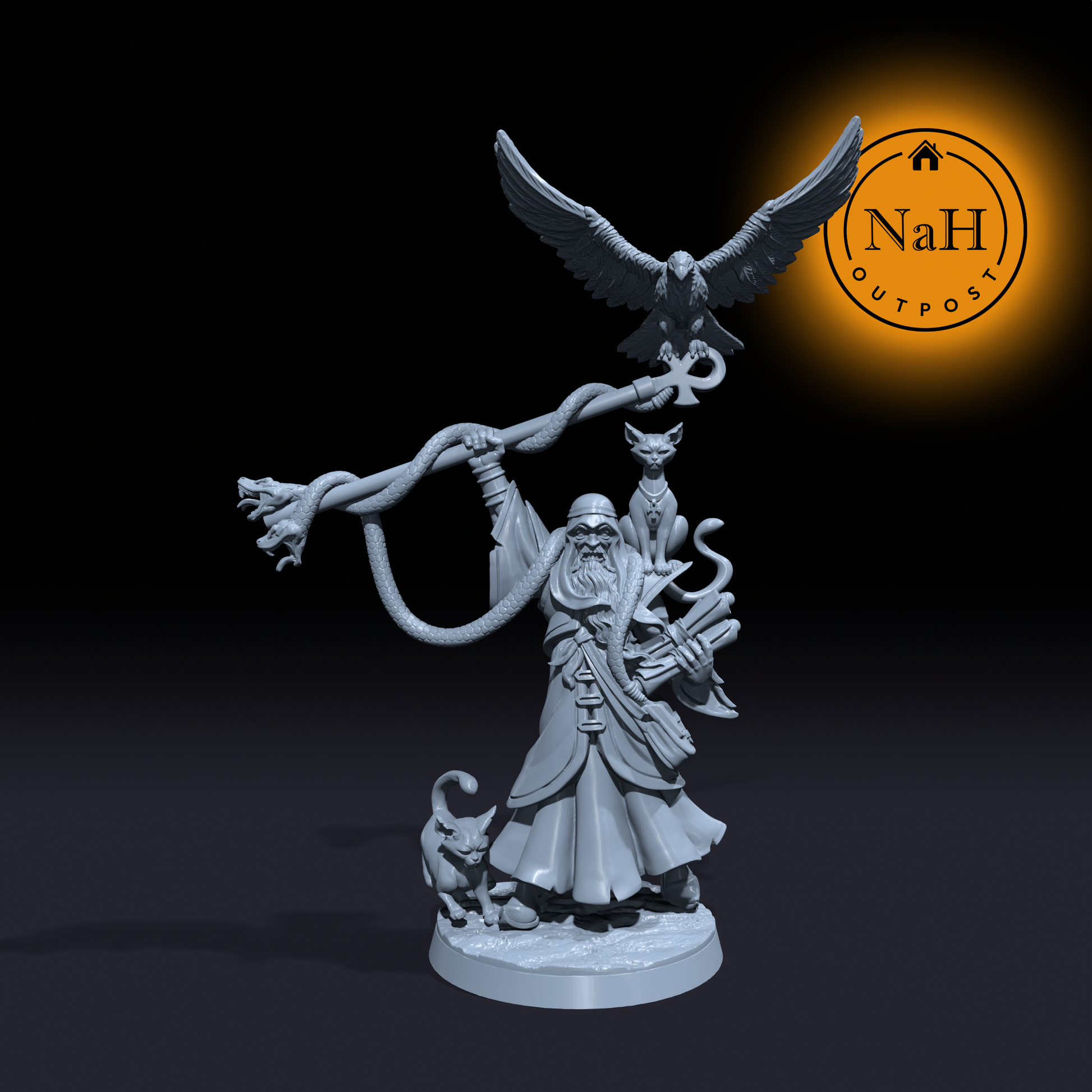 Sethos, the Shadow Oracle | Elder Wizard | Warlock | Sorcerer miniature for Tabletop games like D&D and War Gaming| Dungeons and Dragons Mini | RN estudio