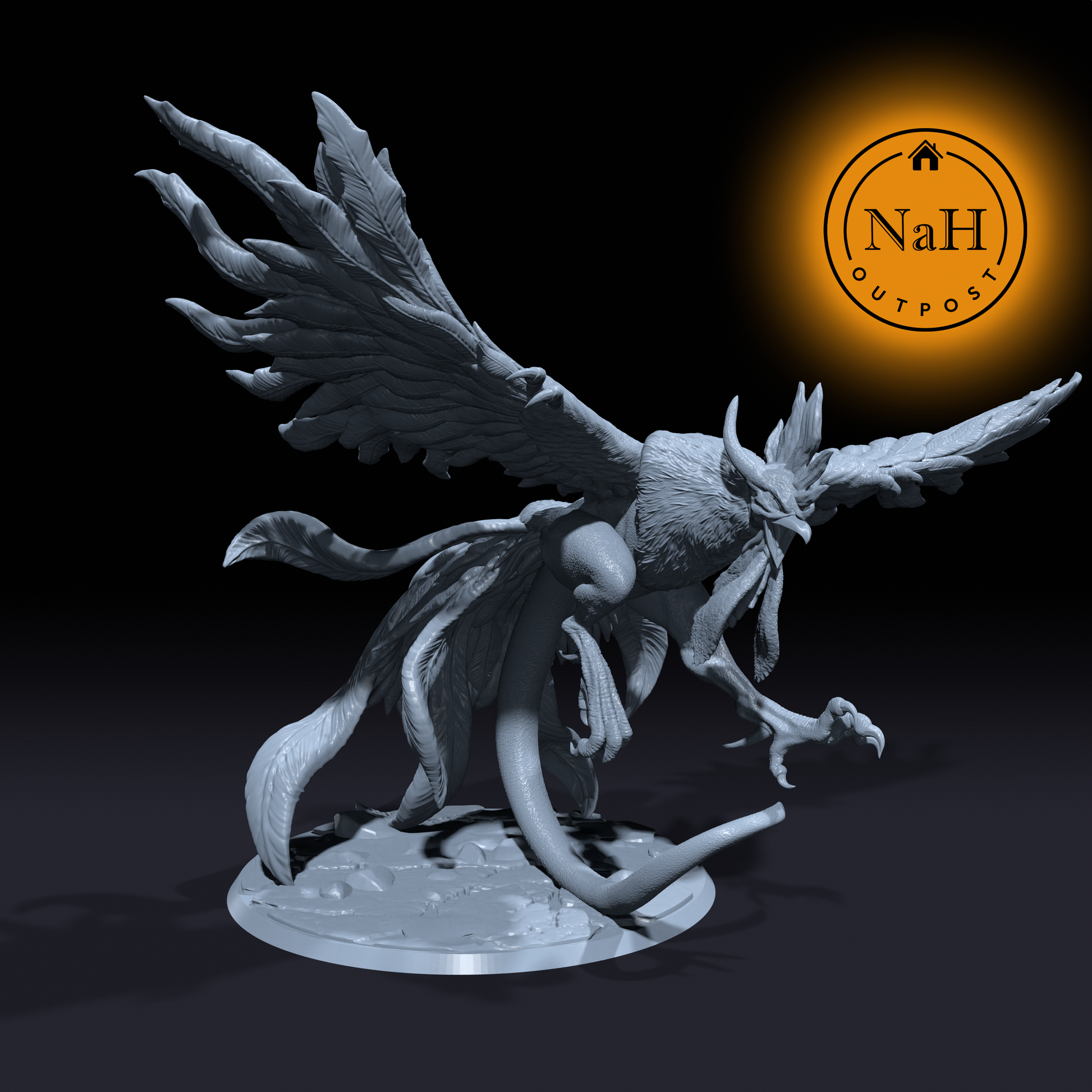 Serpeye, the Gazer of Stone | Cockatrice | Phoenix | Rarasha miniature for Tabletop games like D&D and War Gaming| Dungeons and Dragons Mini | RN estudio