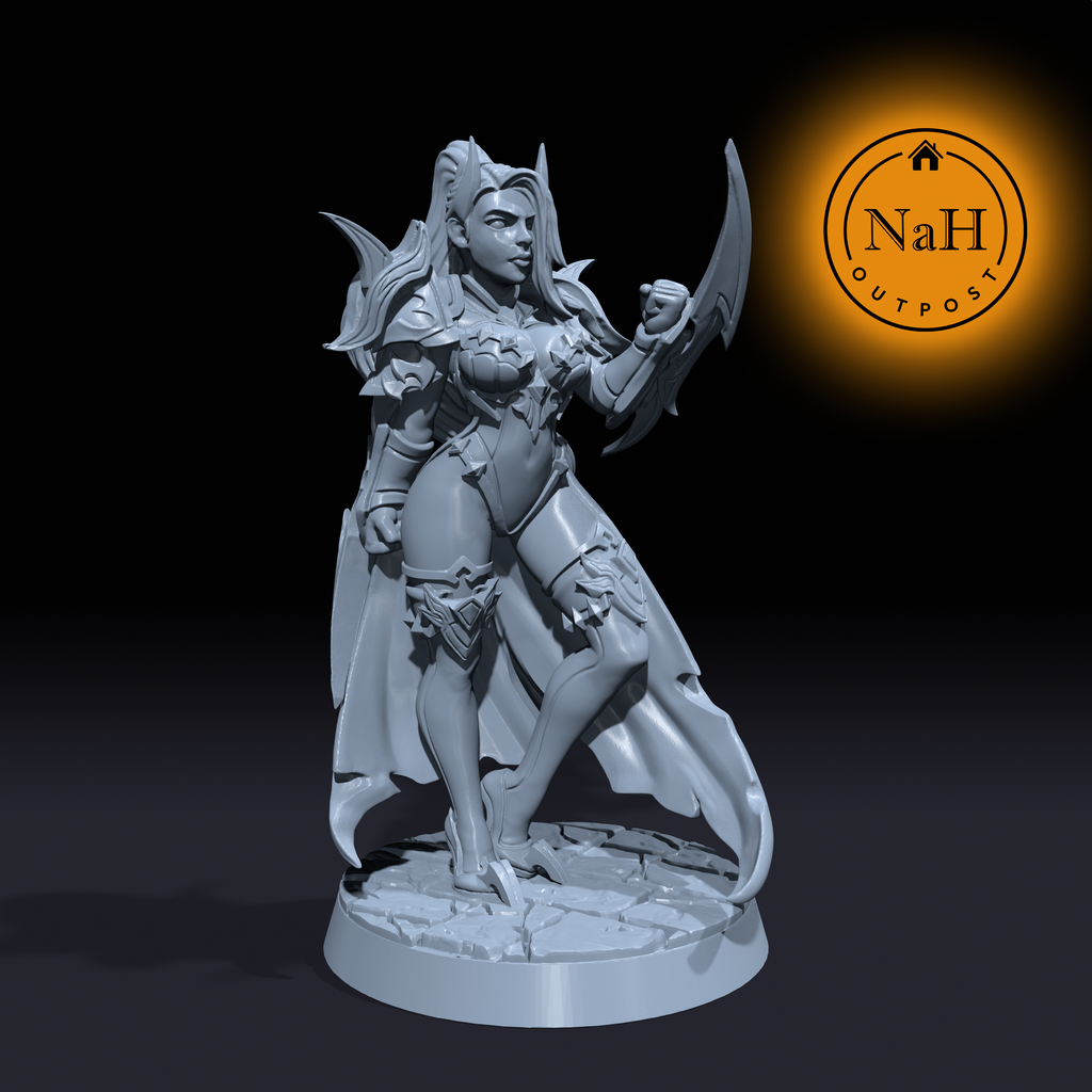 Vaelora Swiftblade | Elena | Female Rogue miniature for Tabletop games like D&D and War Gaming| Dungeons and Dragons Mini