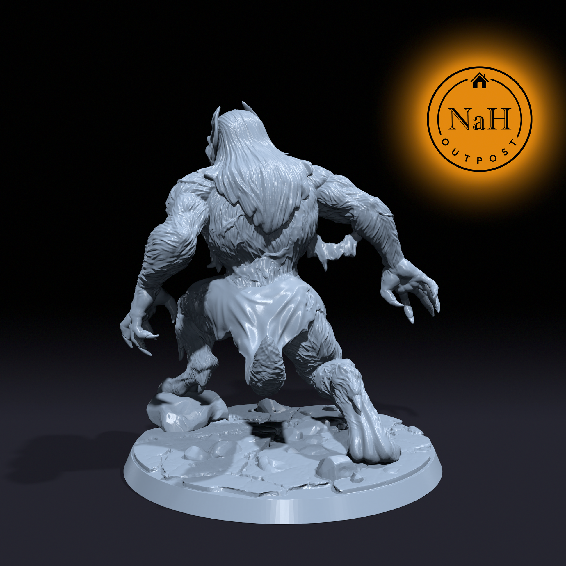 Lunaclaw, the Night's Bane | Female Werewolf Miniature for Tabletop games like D&D and War Gaming| Dungeons and Dragons Mini