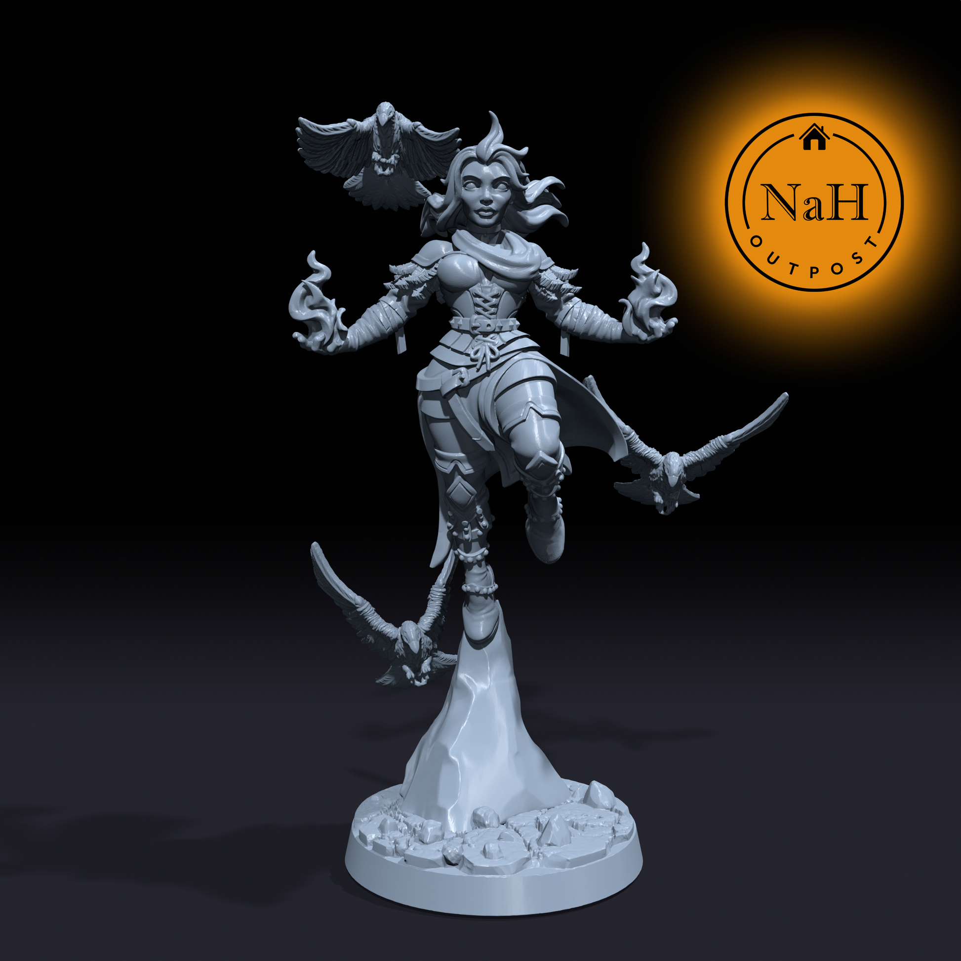 Asha Stormsinger | Genevieve | Female Druid miniature for Tabletop games like D&D and War Gaming| Dungeons and Dragons Mini