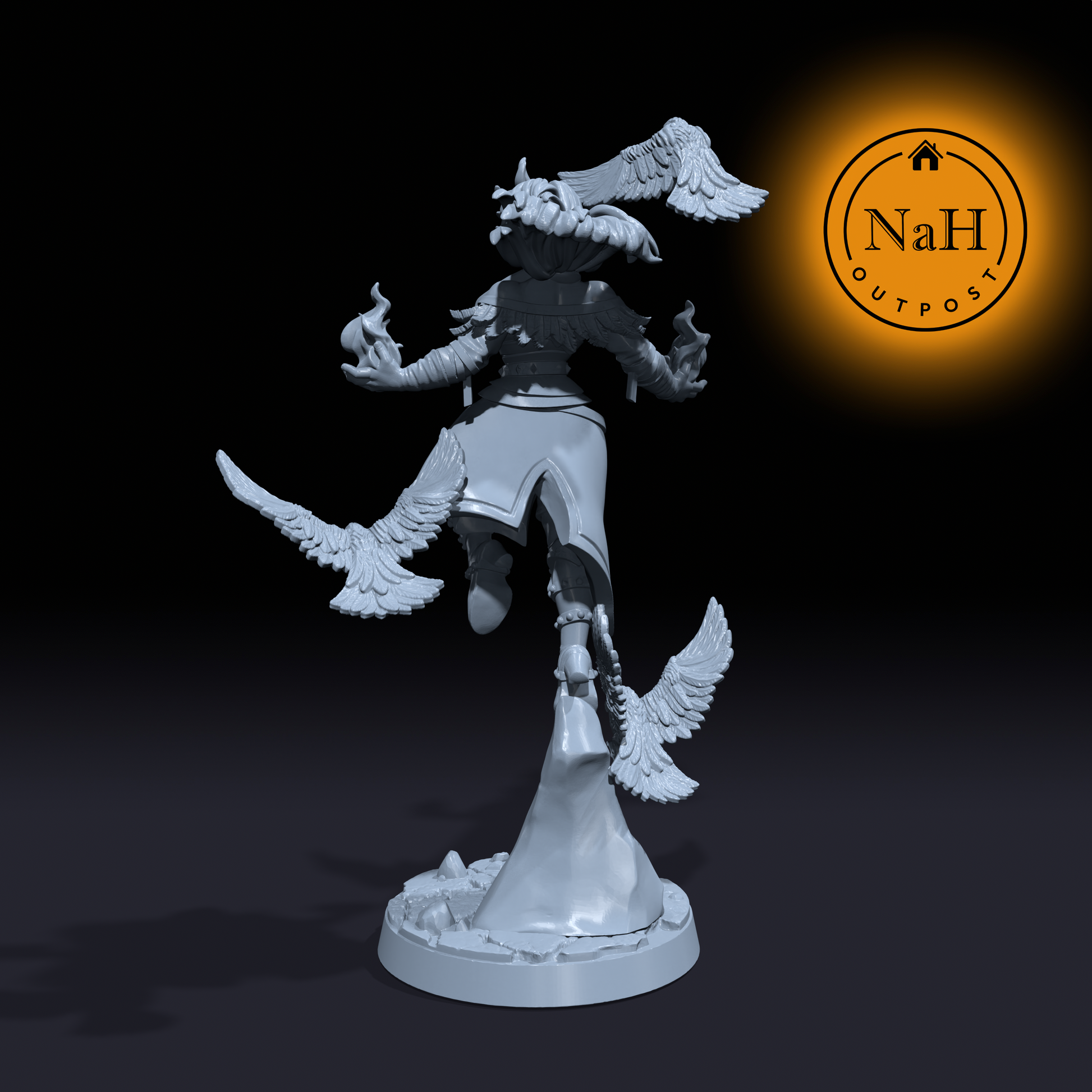 Asha Stormsinger | Genevieve | Female Druid miniature for Tabletop games like D&D and War Gaming| Dungeons and Dragons Mini