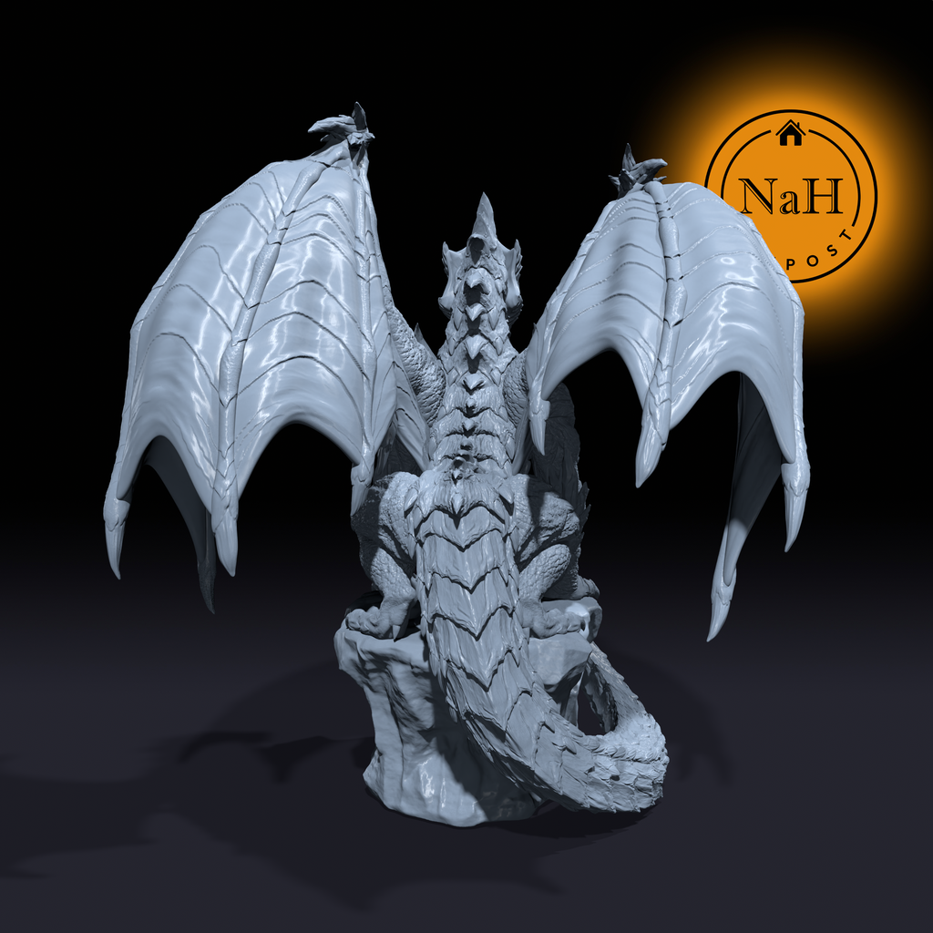 Krukhnir, Tyrant of the Ashlands | Ancient Red Dragon miniature for Tabletop games like D&D and War Gaming| Dungeons and Dragons Mini | Red Green Blue Black White