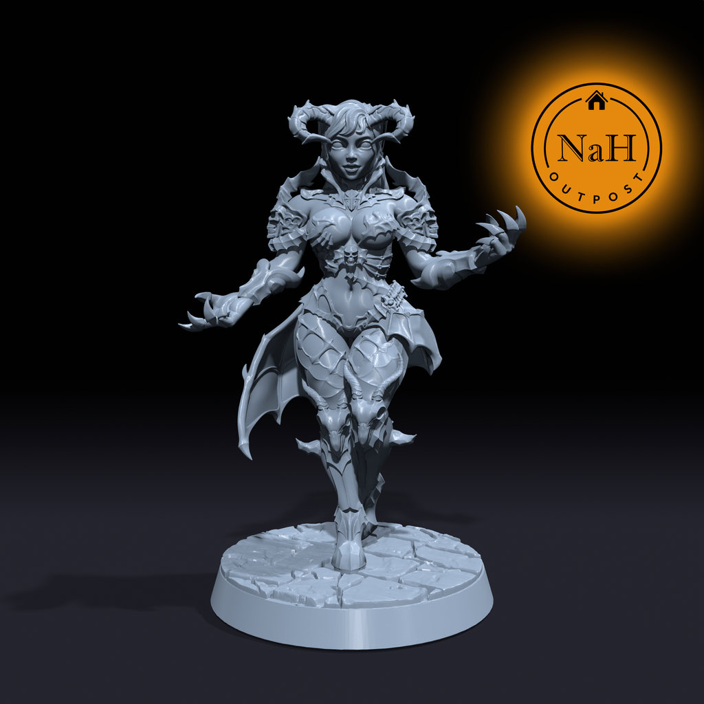Lilith Nightwhisper | Levedith | Tiefling Miniature for Tabletop games like D&D and War Gaming | Dungeons and Dragons Mini