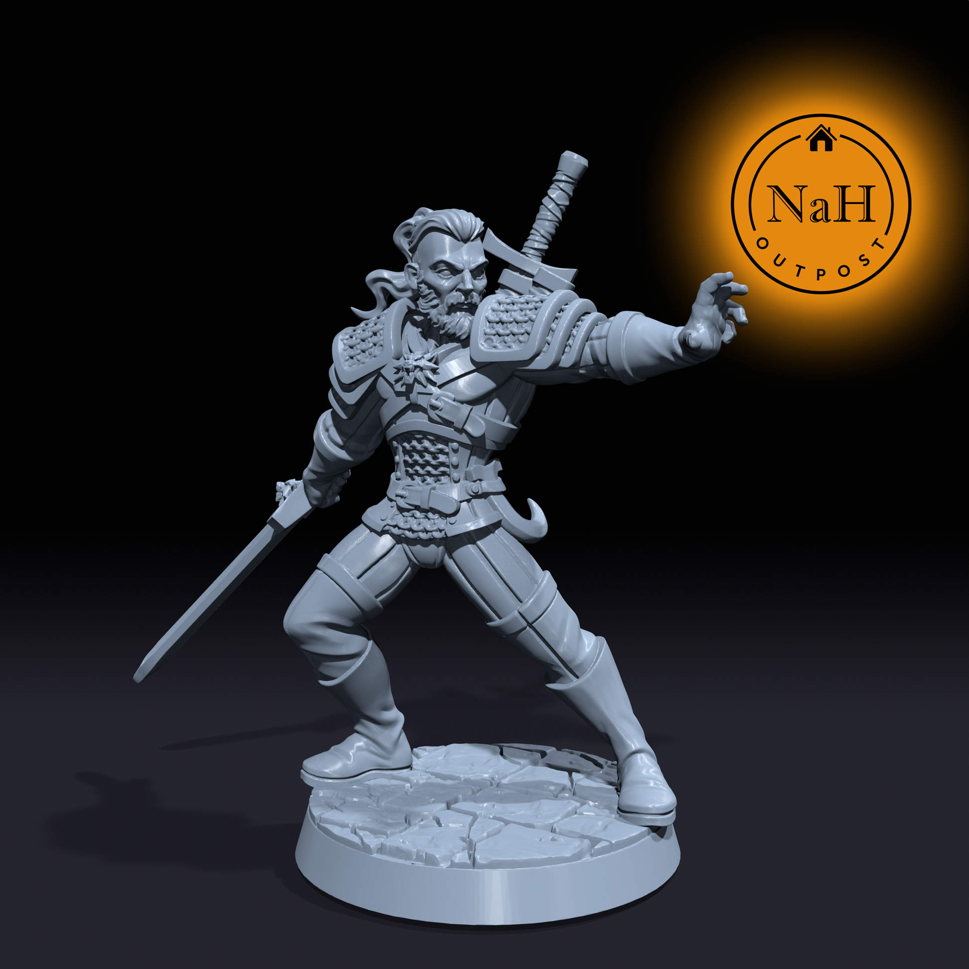 Erik Wolfsbane | Ravhald | Monster Hunter | Bloodhunter miniature for Tabletop games like D&D and War Gaming| Dungeons and Dragons Mini