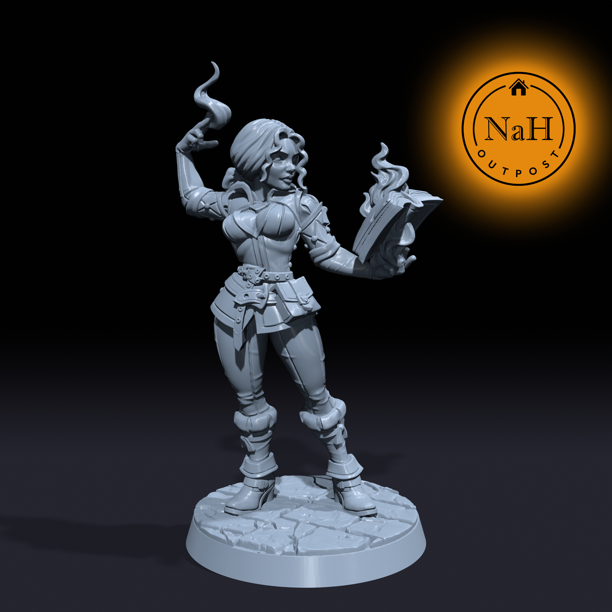 Asha Fireheart | Silveria | Female Sorcerer miniature for Tabletop games like D&D and War Gaming| Dungeons and Dragons Mini