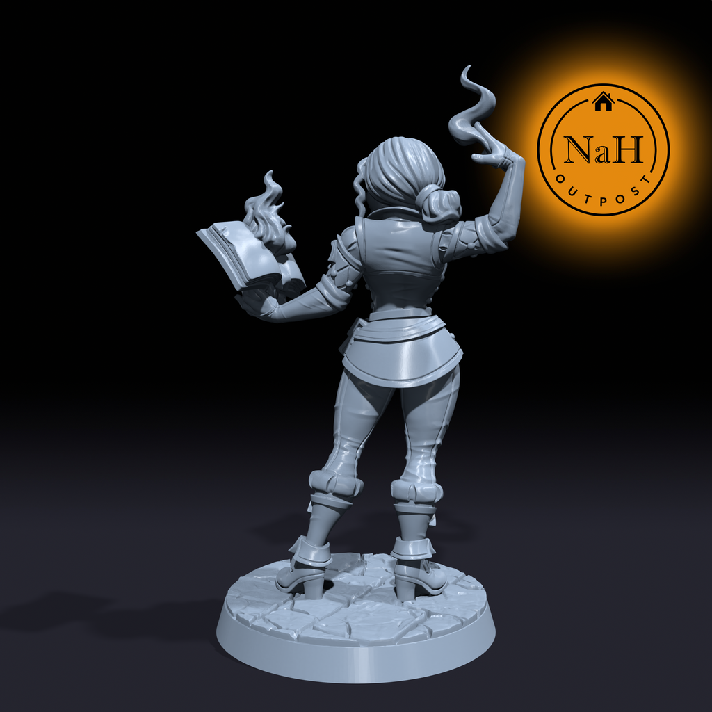Asha Fireheart | Silveria | Female Sorcerer miniature for Tabletop games like D&D and War Gaming| Dungeons and Dragons Mini
