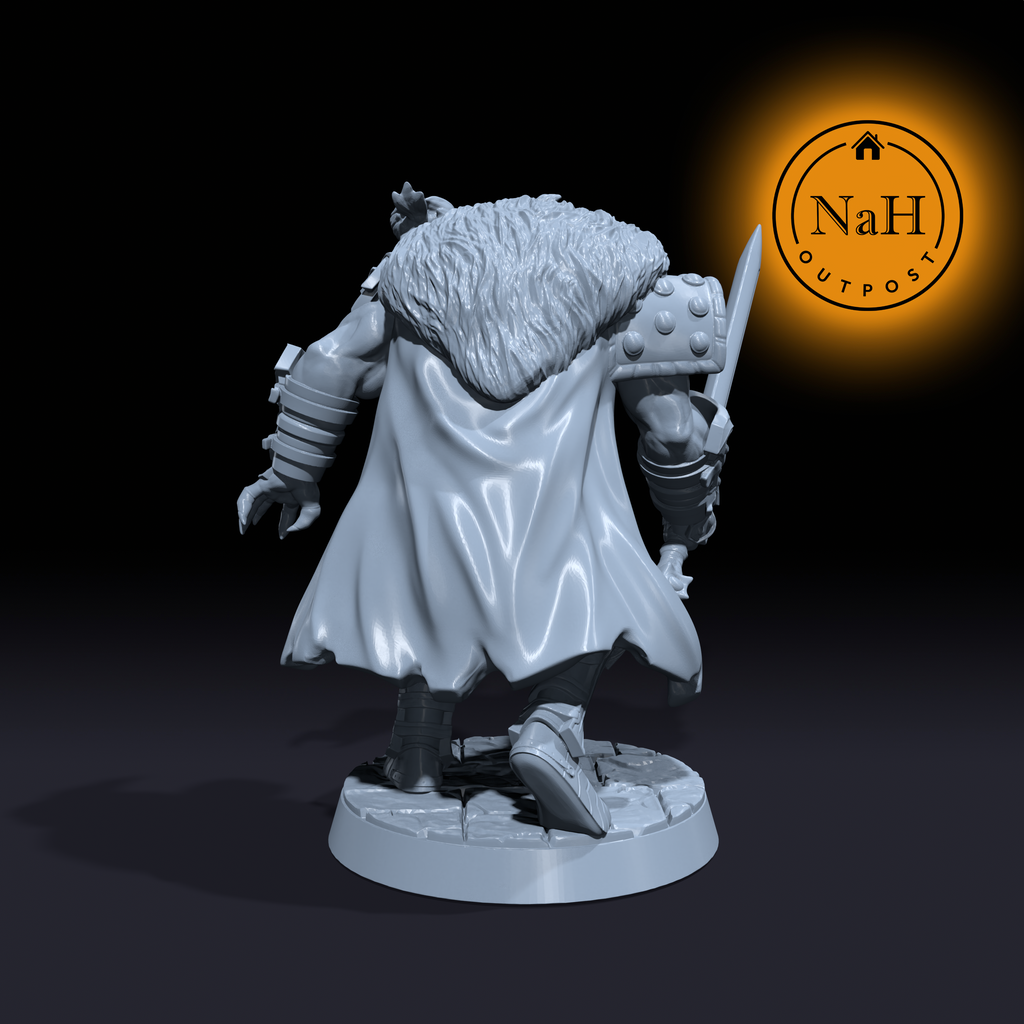 Grom Skullcleaver | Gazzmal | Orc Barbarian | Half-Orc Miniature for Tabletop games like D&D and War Gaming| Dungeons and Dragons Mini