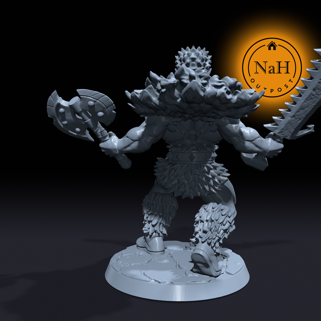 Ikari Bloodaxe |Half-Orc Barbarian | Orc Fighter | Warrior miniature for Tabletop games like D&D and War Gaming| Dungeons and Dragons Mini