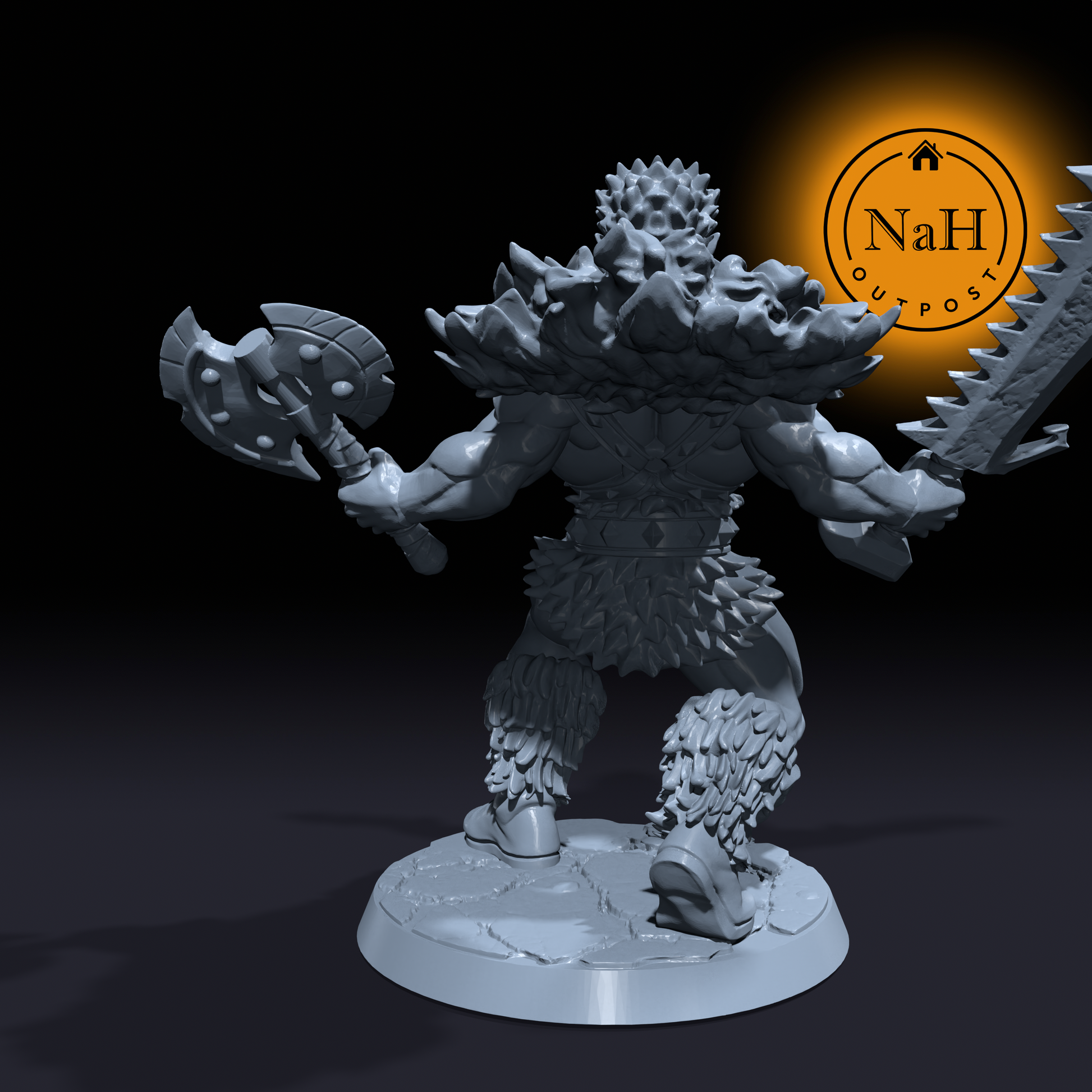 Ikari Bloodaxe |Half-Orc Barbarian | Orc Fighter | Warrior miniature for Tabletop games like D&D and War Gaming| Dungeons and Dragons Mini