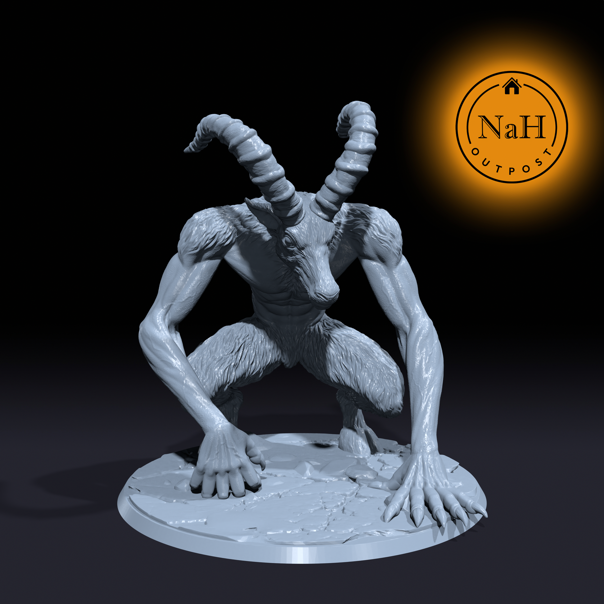 Bulezau, Ravager of the Abyss | Metaphon | Dire Ram Demon miniature for Tabletop games like D&D and War Gaming| Dungeons and Dragons Mini | RN estudio