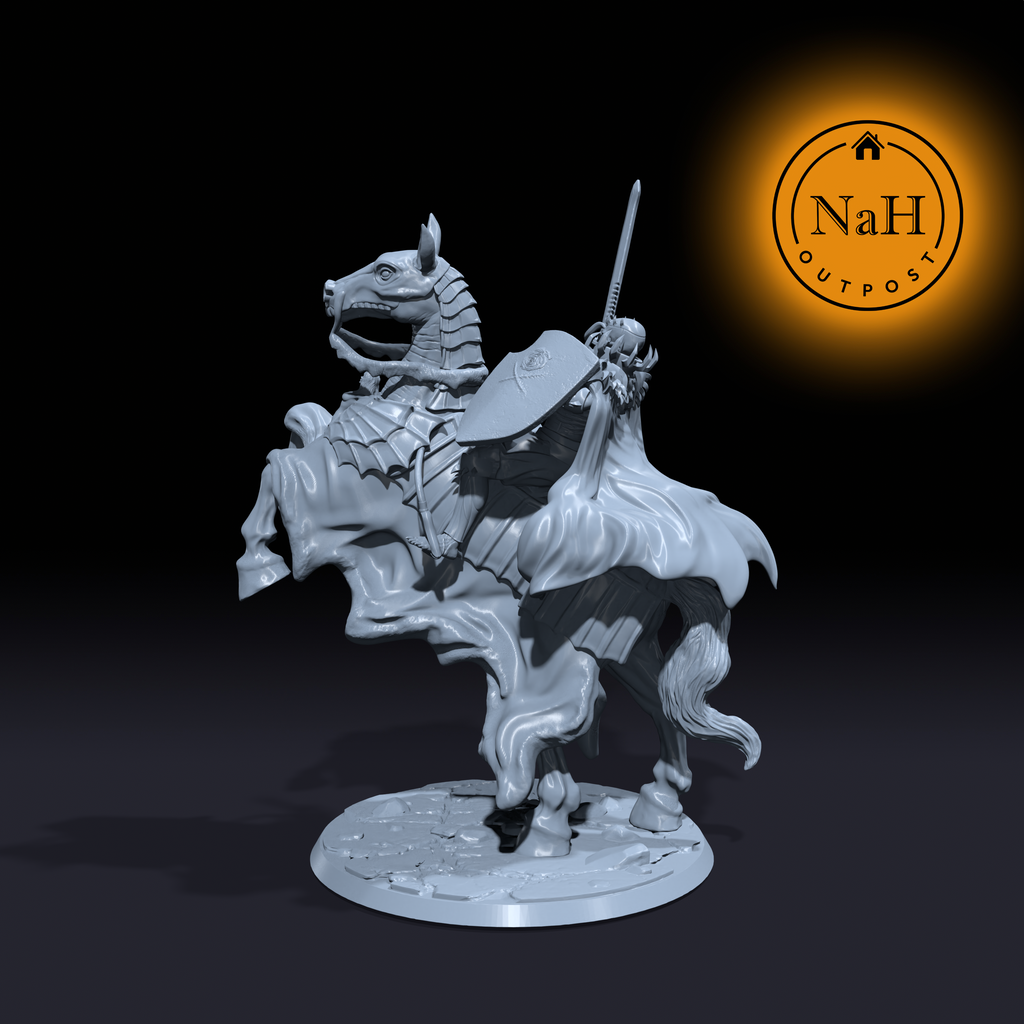 Skrull Rider, Harbinger of the Grave | Skull Knight Horseman| Undead Wight miniature for Tabletop games like D&D and War Gaming| Dungeons and Dragons Mini