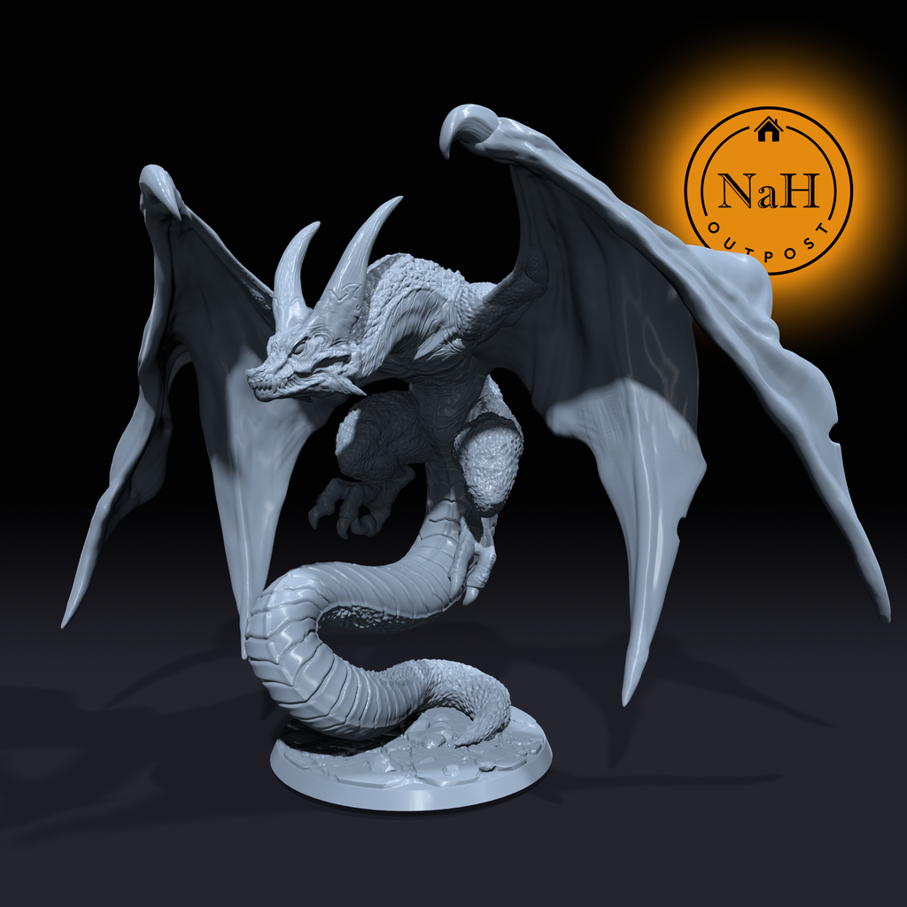 Fenathrax, the Earth's Serpent | Bronze Dragon | Drake miniature for Tabletop games like D&D and War Gaming| Dungeons and Dragons Mini | Adult Ancient Young Dragon
