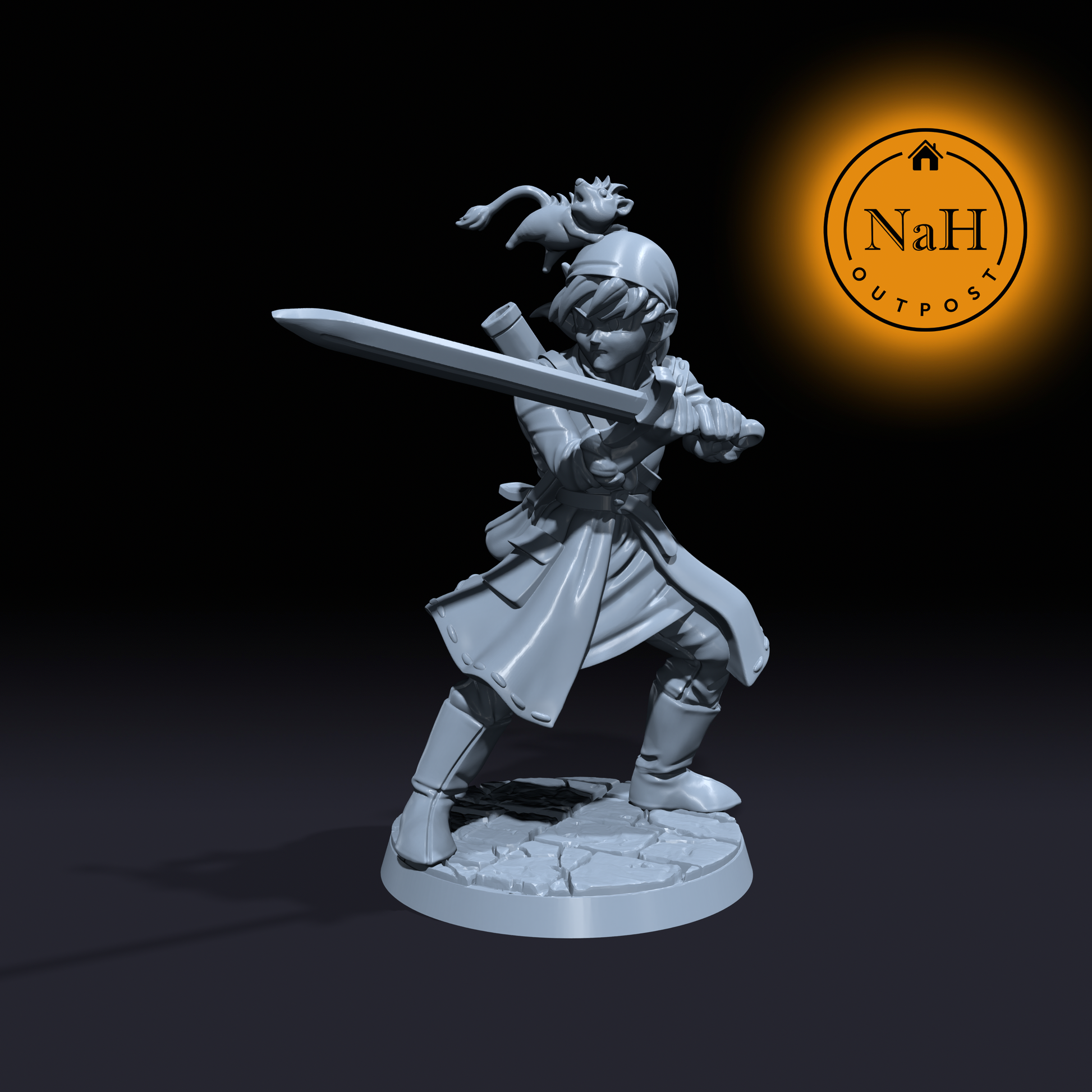 Lynx the Swift | Swordsman | Fighter  miniature for Tabletop games like D&D and War Gaming| Dungeons and Dragons Mini | RN estudio