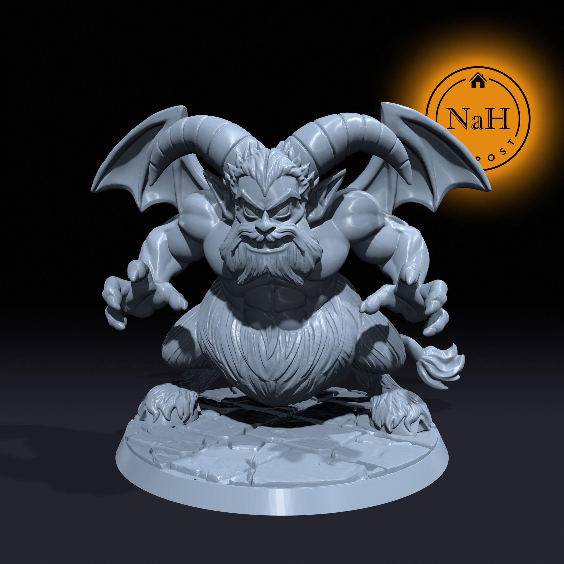 Parnan, the Crimson Fury | Devil Fiend Miniature for Tabletop games like D&D and War Gaming| Dungeons and Dragons Mini | RN estudio