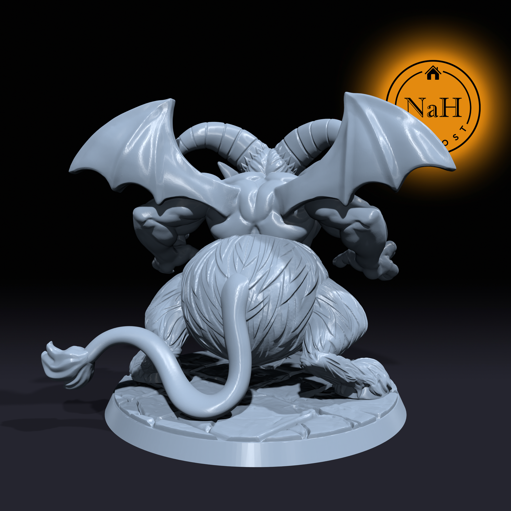 Parnan, the Crimson Fury | Devil Fiend Miniature for Tabletop games like D&D and War Gaming| Dungeons and Dragons Mini | RN estudio