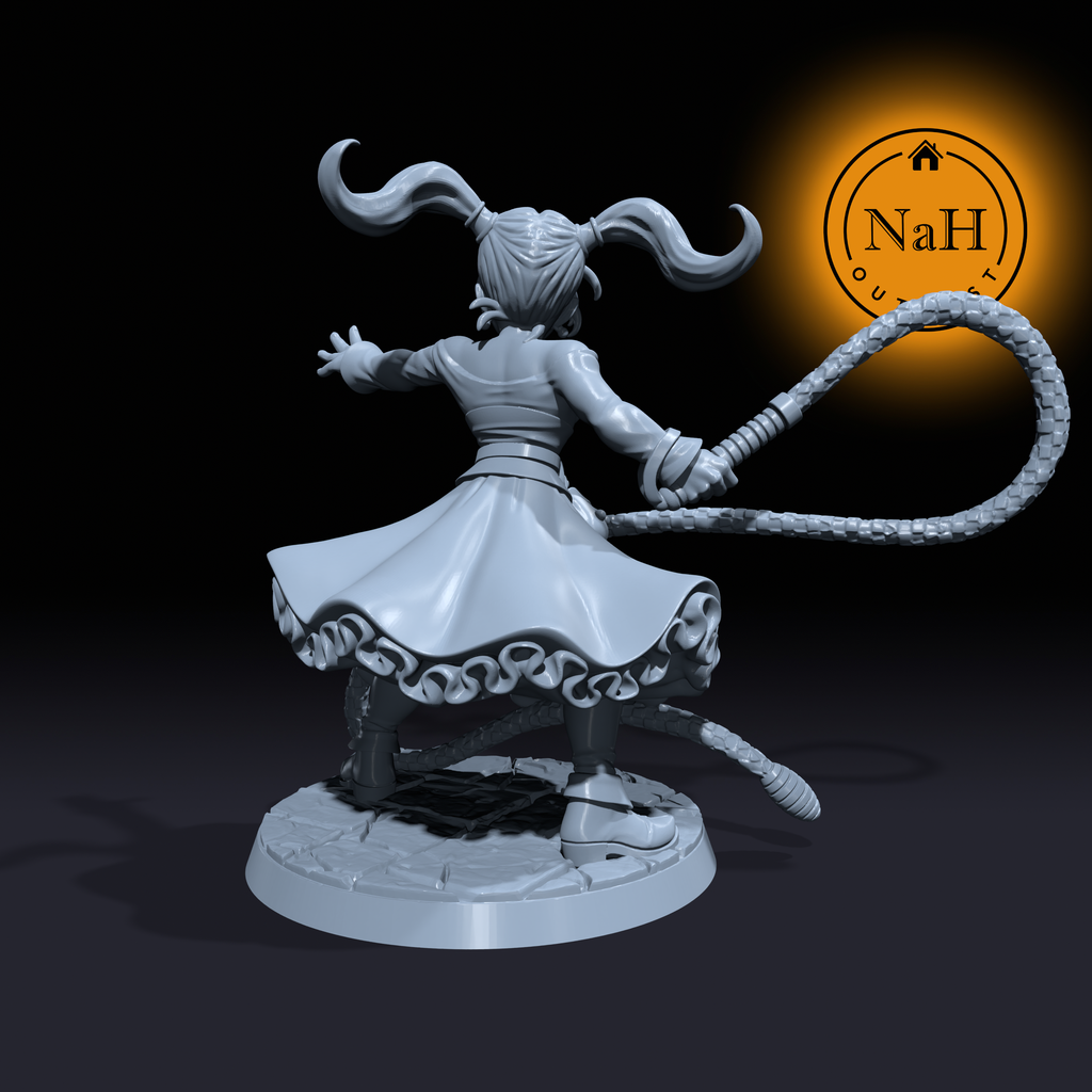 Sally Whipcracker, Mistress of Shadows | Warlock miniature for Tabletop games like D&D and War Gaming| Dungeons and Dragons Mini | RN estudio