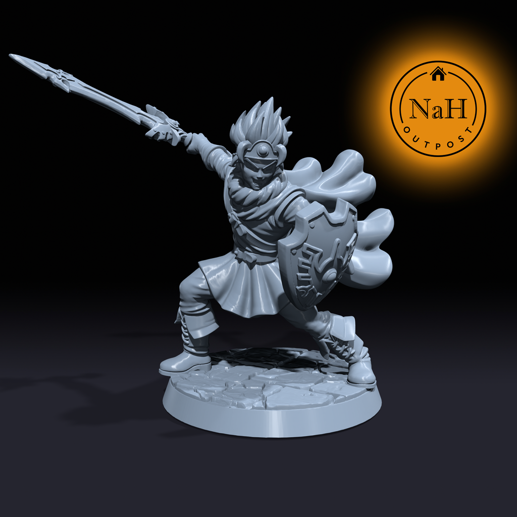 Shin, Champion of Light | Paladin or Fighter Miniature for Tabletop games like D&D and War Gaming| Dungeons and Dragons Mini | RN estudio