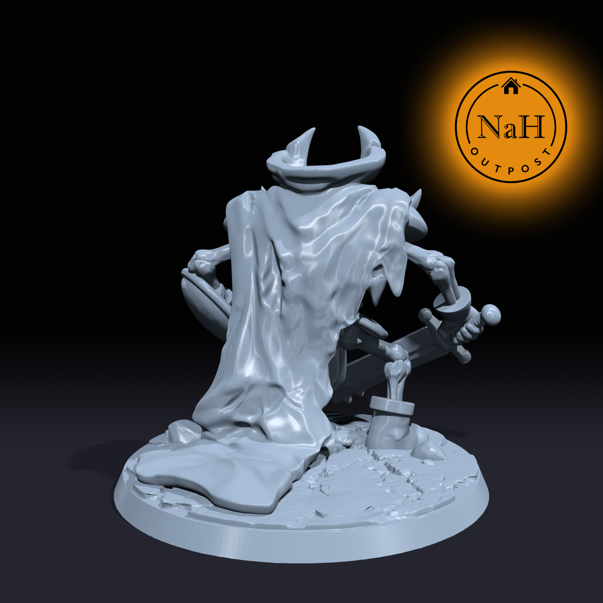 Ossein, the Eternal Blade | Undead Skeleton King miniature for Tabletop games like D&D and War Gaming| Dungeons and Dragons Mini