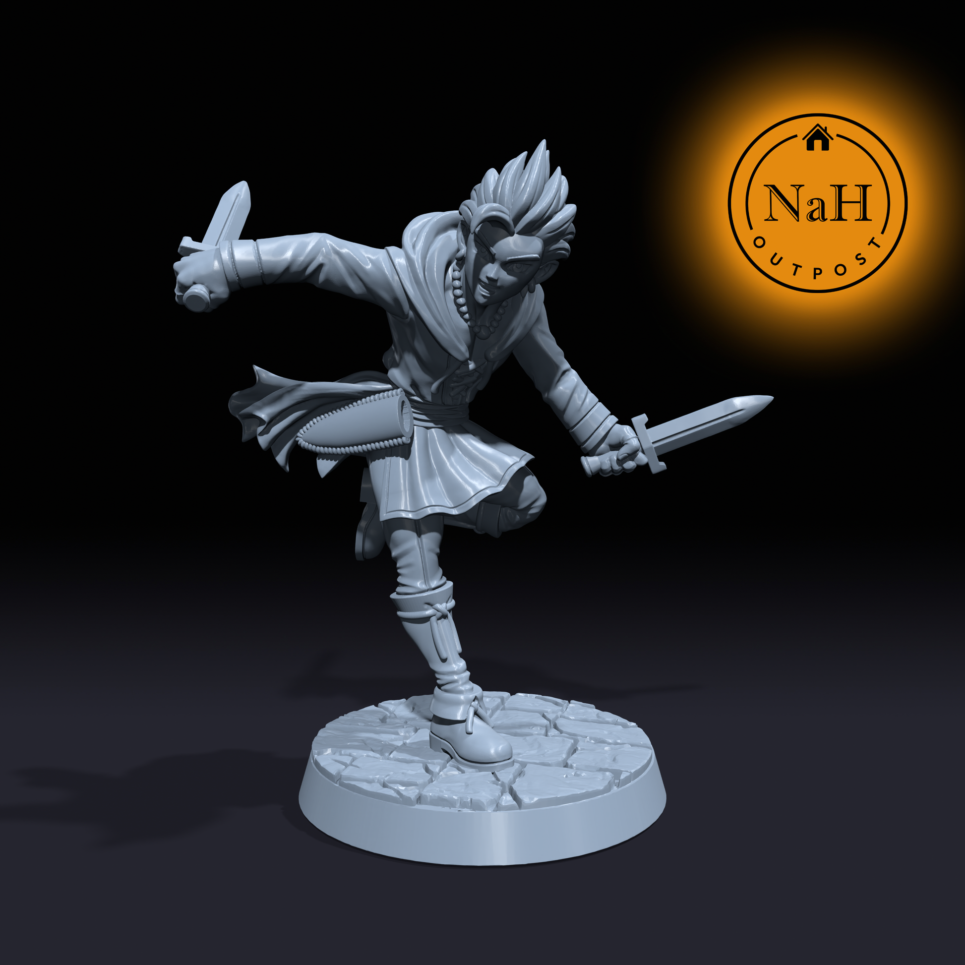 Spike, the Ghost Blade | Rogue Assassin Miniature for Tabletop games like D&D and War Gaming| Dungeons and Dragons Mini