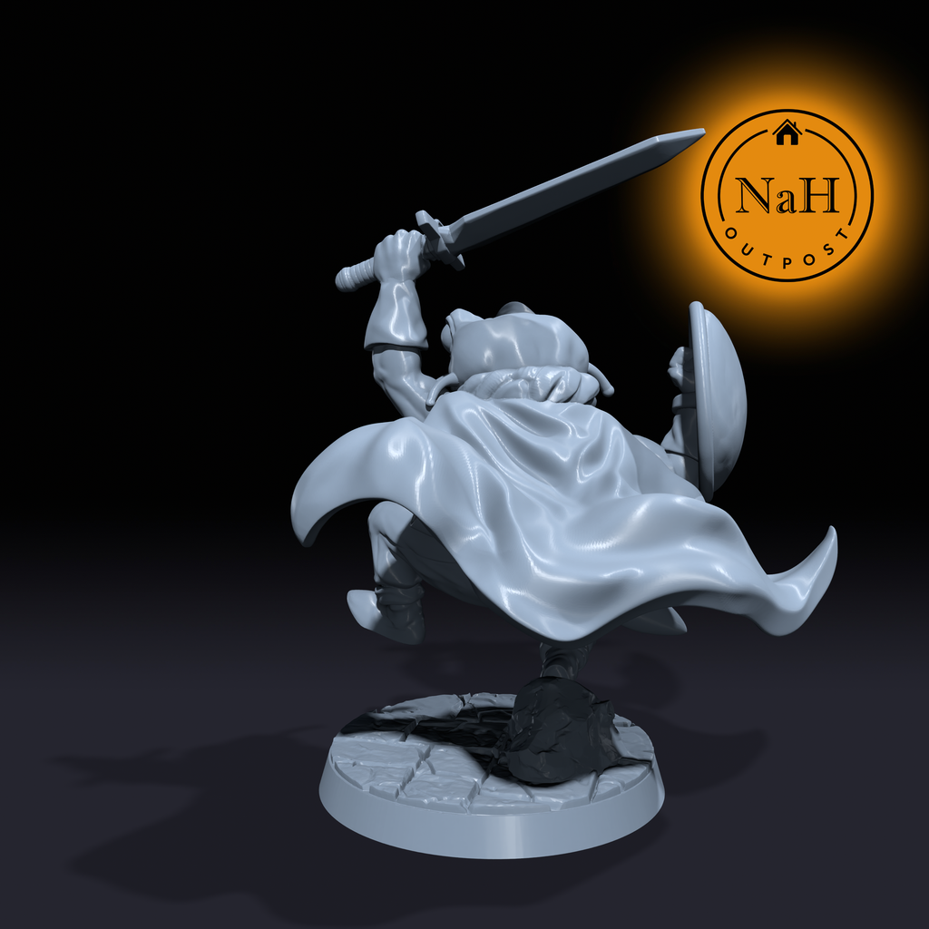 Croak, Shieldbreaker of the Lilypad | Toadin | Frog Folk | Toad Fighter | Cleric miniature for Tabletop games like D&D and War Gaming| Dungeons and Dragons Mini | RN estudio