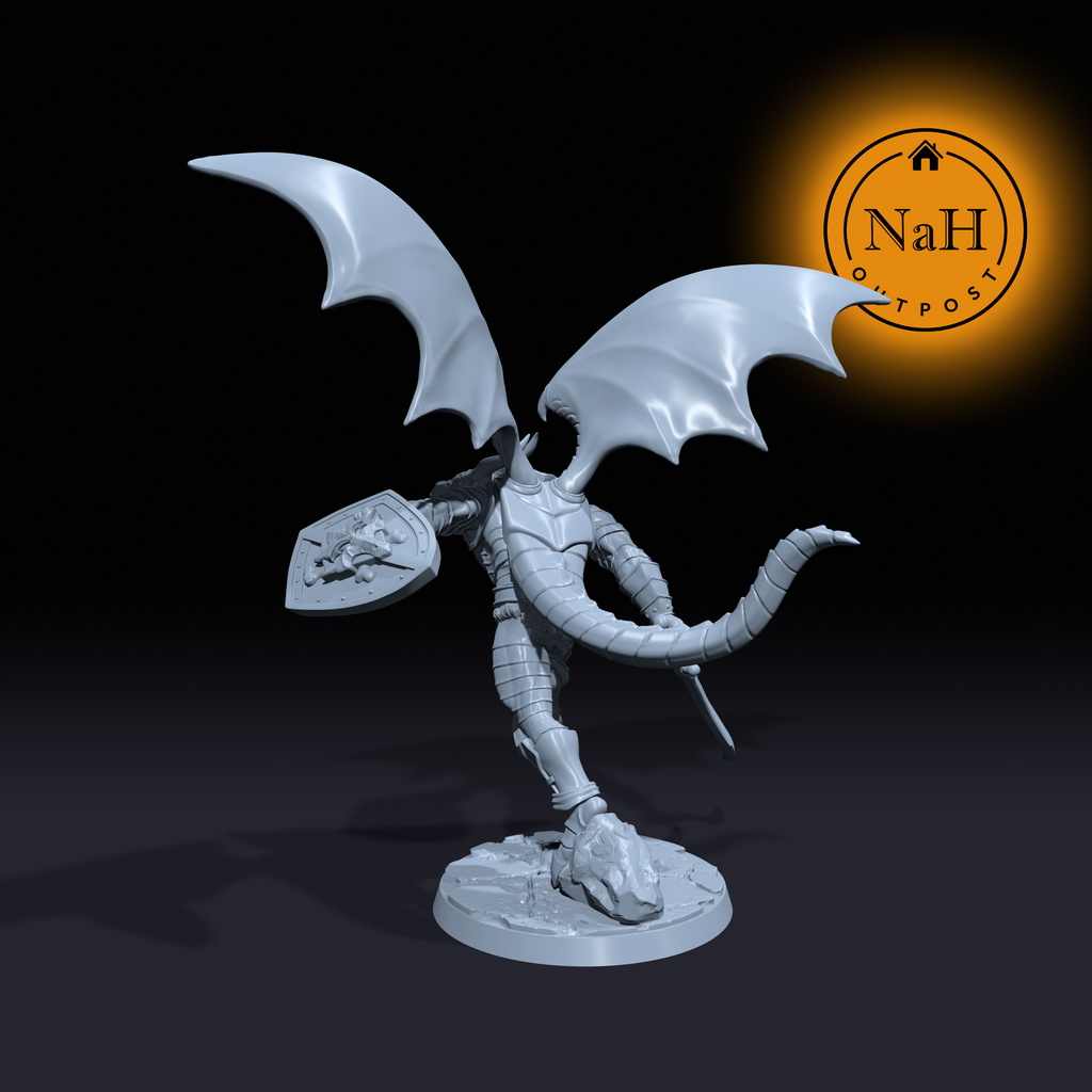 Dragomyr, Blade of the Drake | Draego-man | Dragonborn Knight Paladin miniature for Tabletop games like D&D and War Gaming| Dungeons and Dragons Mini