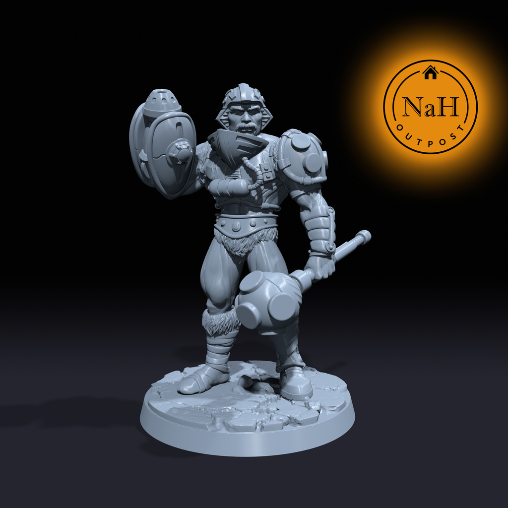 Dun-Ken, Master of Might and Machine | Man At Arms | Artificer Soldier miniature for Tabletop games like D&D and War Gaming| Dungeons and Dragons